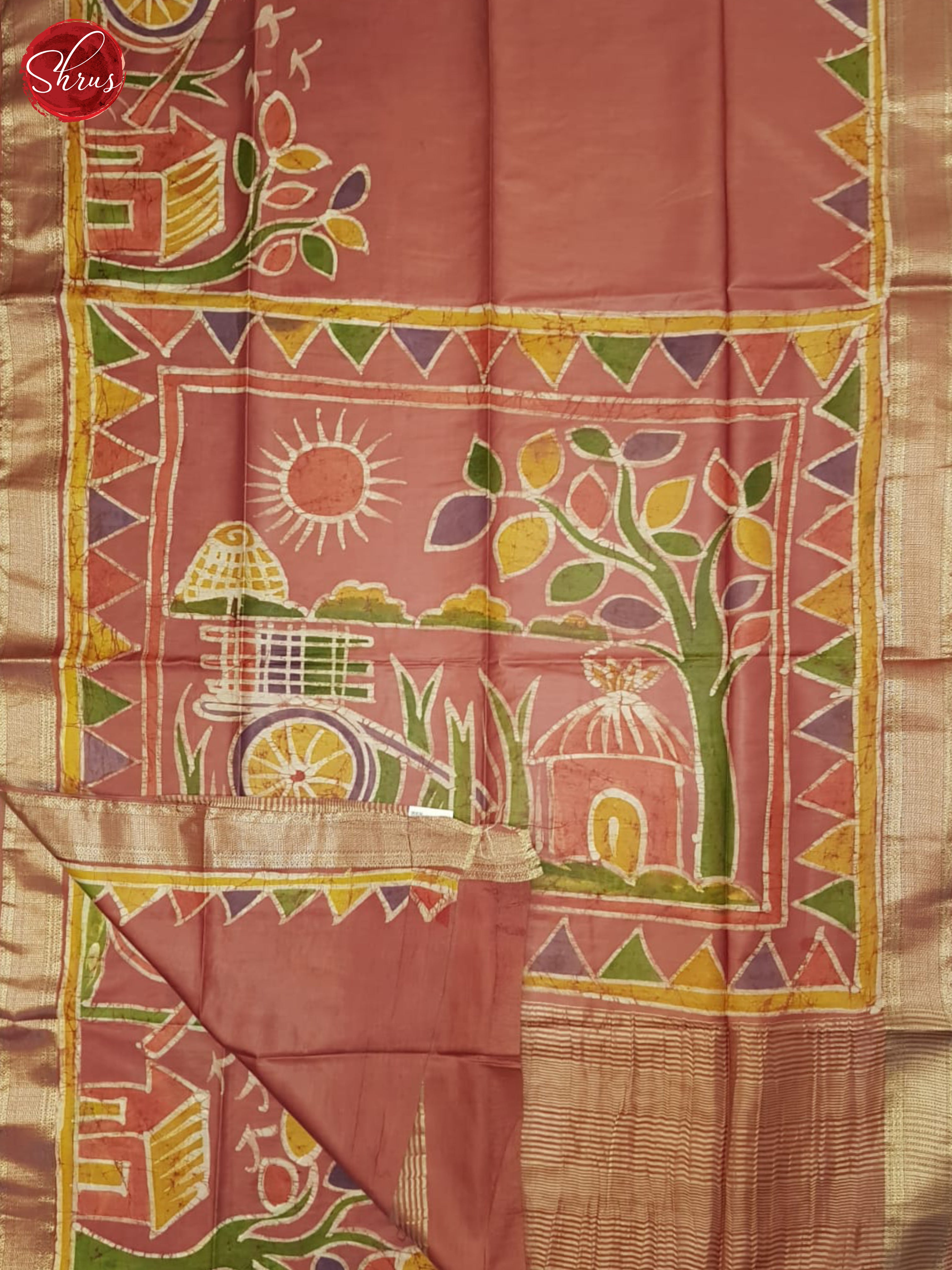 Red(Single Tone)- Semi Chanderi Saree - Shop on ShrusEternity.com