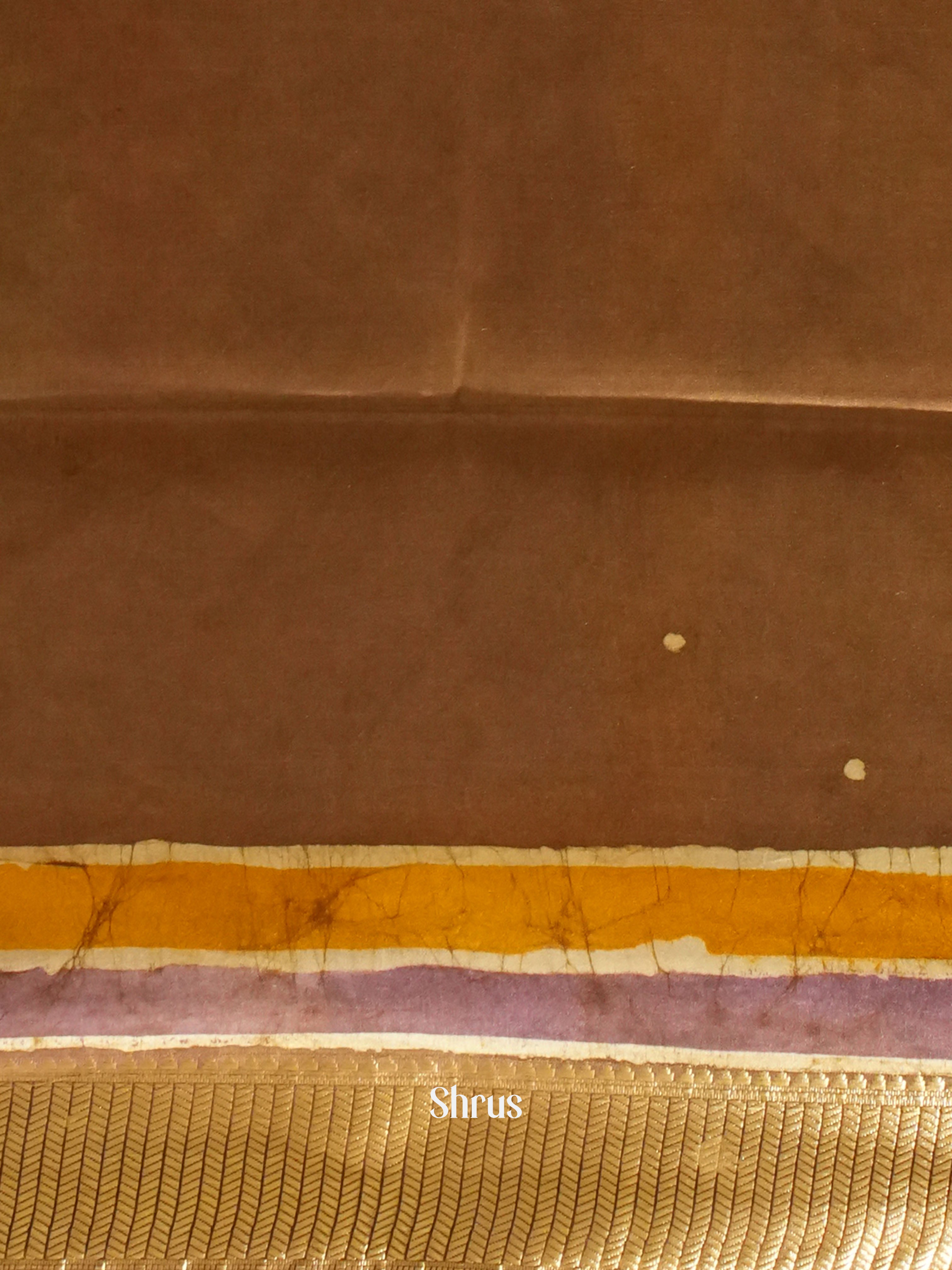 Brown And Dusty Wine- Semi Chanderi Saree - Shop on ShrusEternity.com