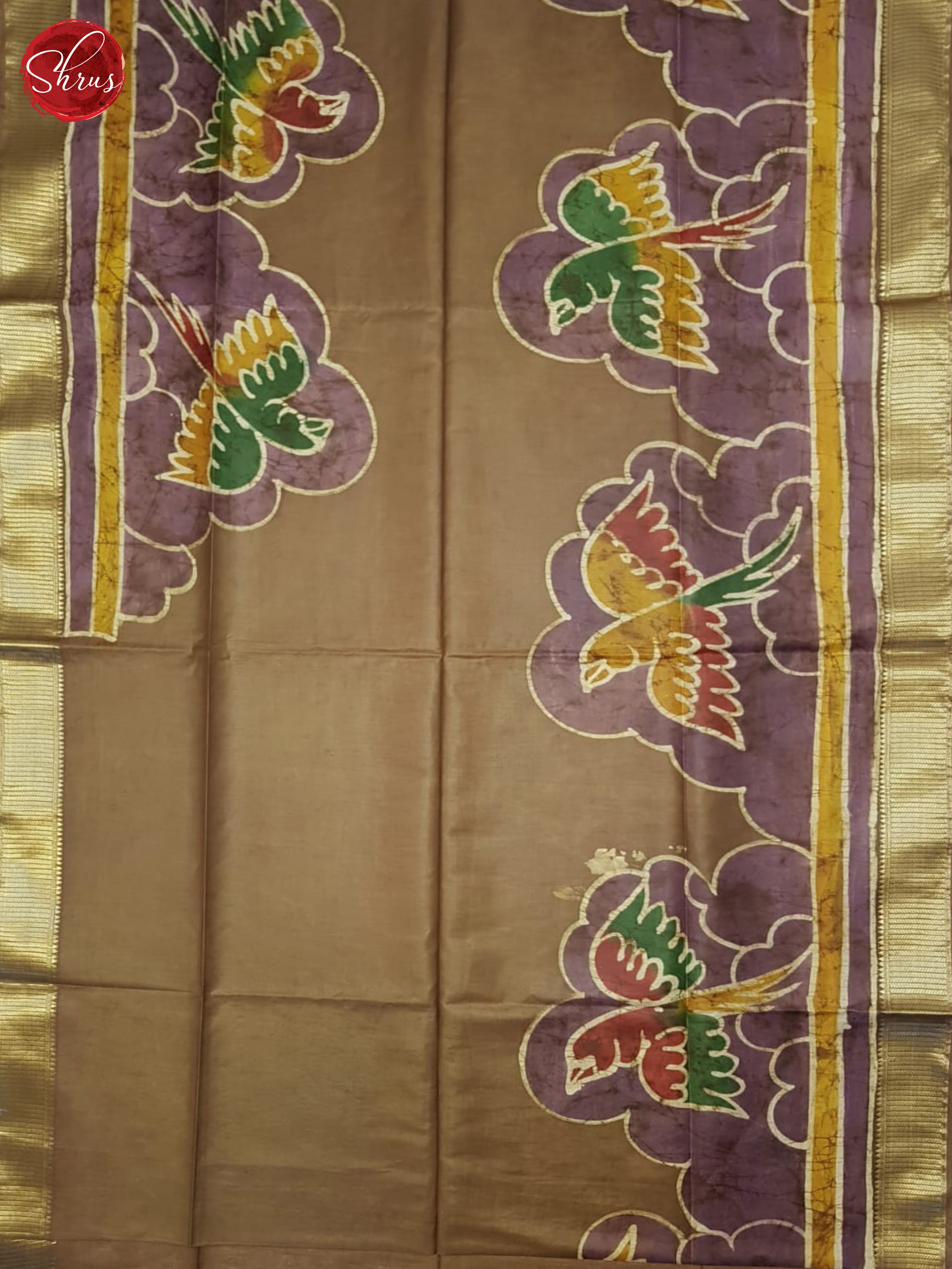 Brown And Dusty Wine- Semi Chanderi Saree - Shop on ShrusEternity.com
