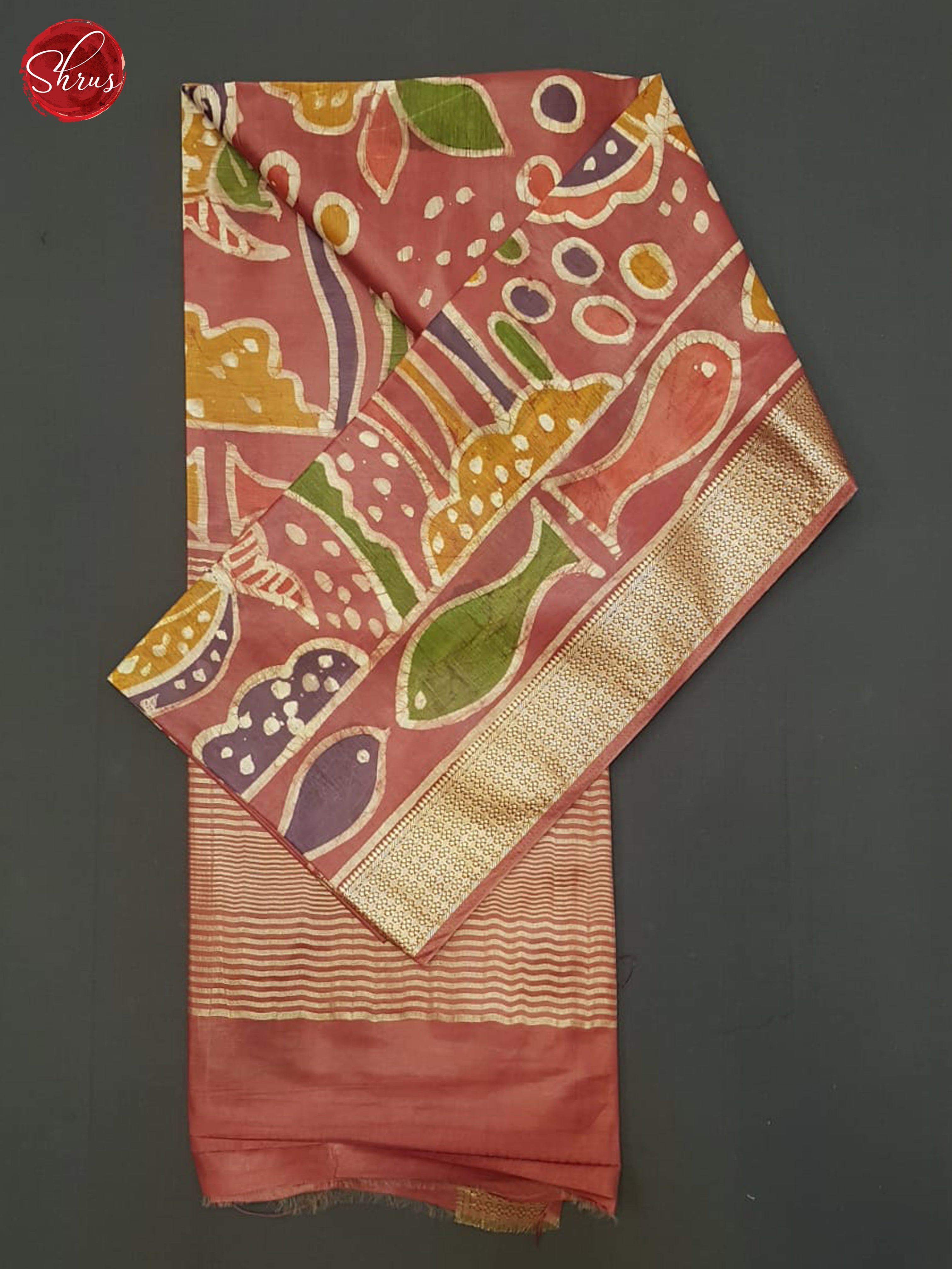 Brick Red(Single Tone)- Semi Chanderi Saree - Shop on ShrusEternity.com