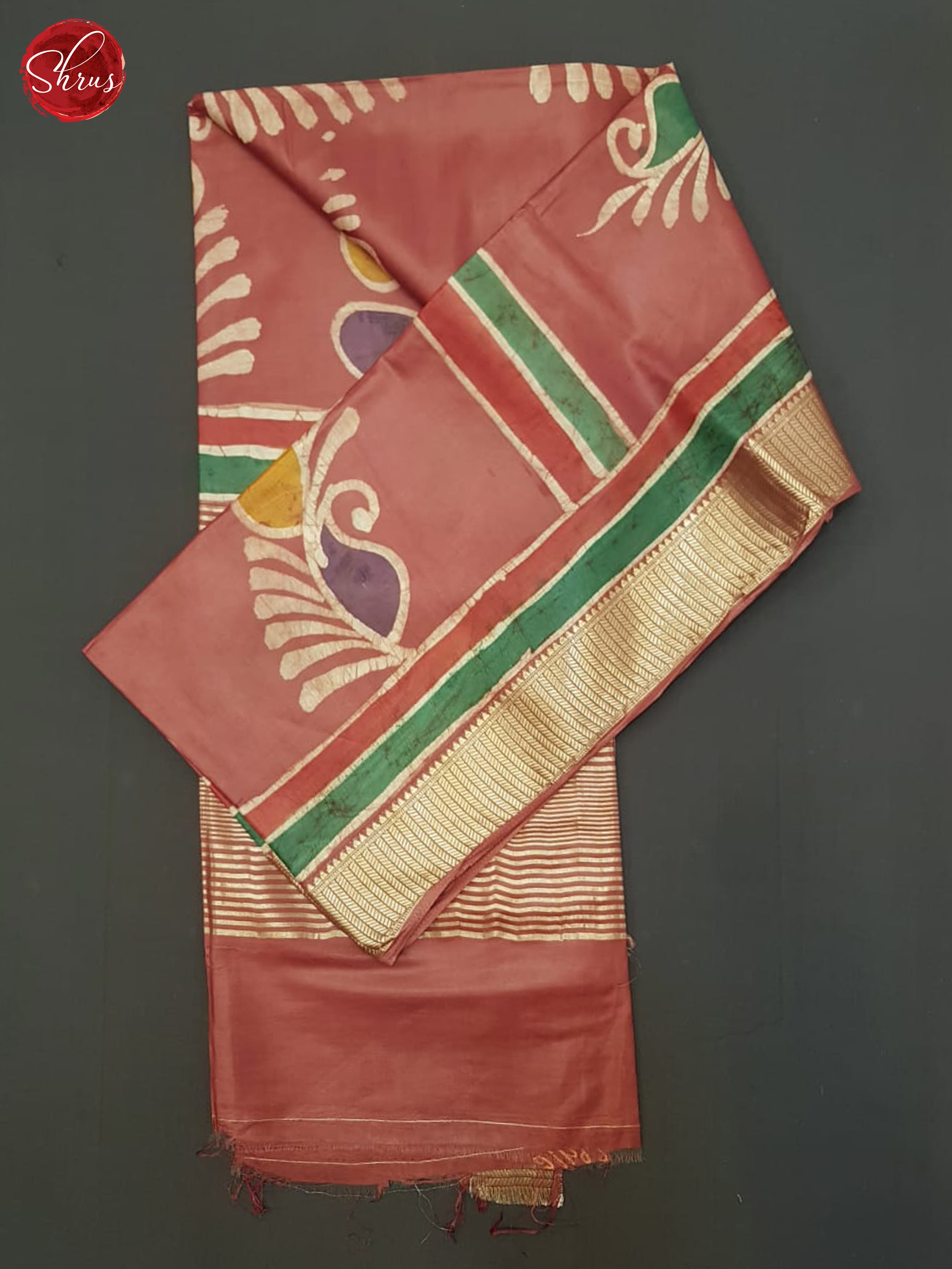 Dusty Red(Single Tone)- Semi Chanderi Saree - Shop on ShrusEternity.com