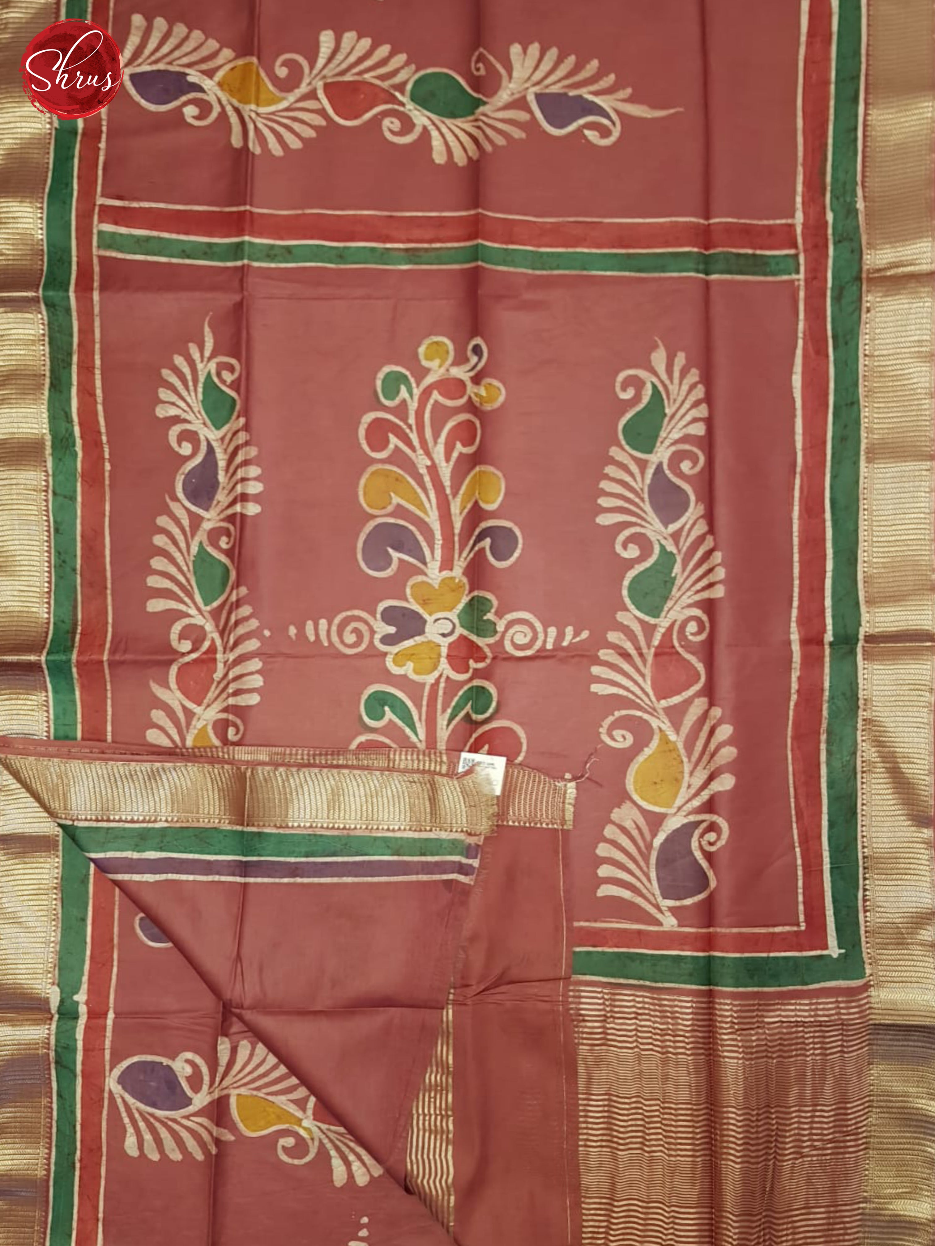 Dusty Red(Single Tone)- Semi Chanderi Saree - Shop on ShrusEternity.com