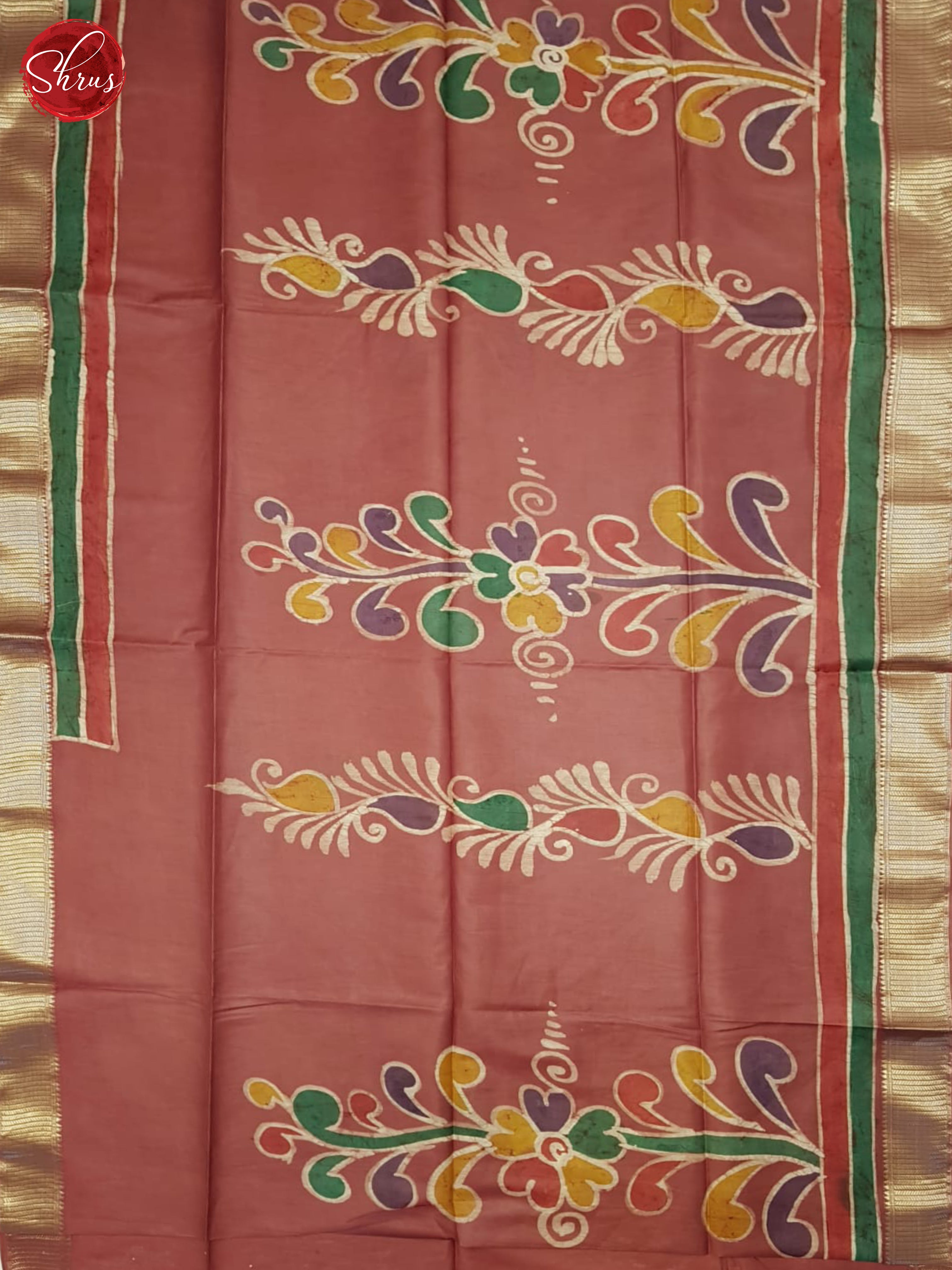Dusty Red(Single Tone)- Semi Chanderi Saree - Shop on ShrusEternity.com