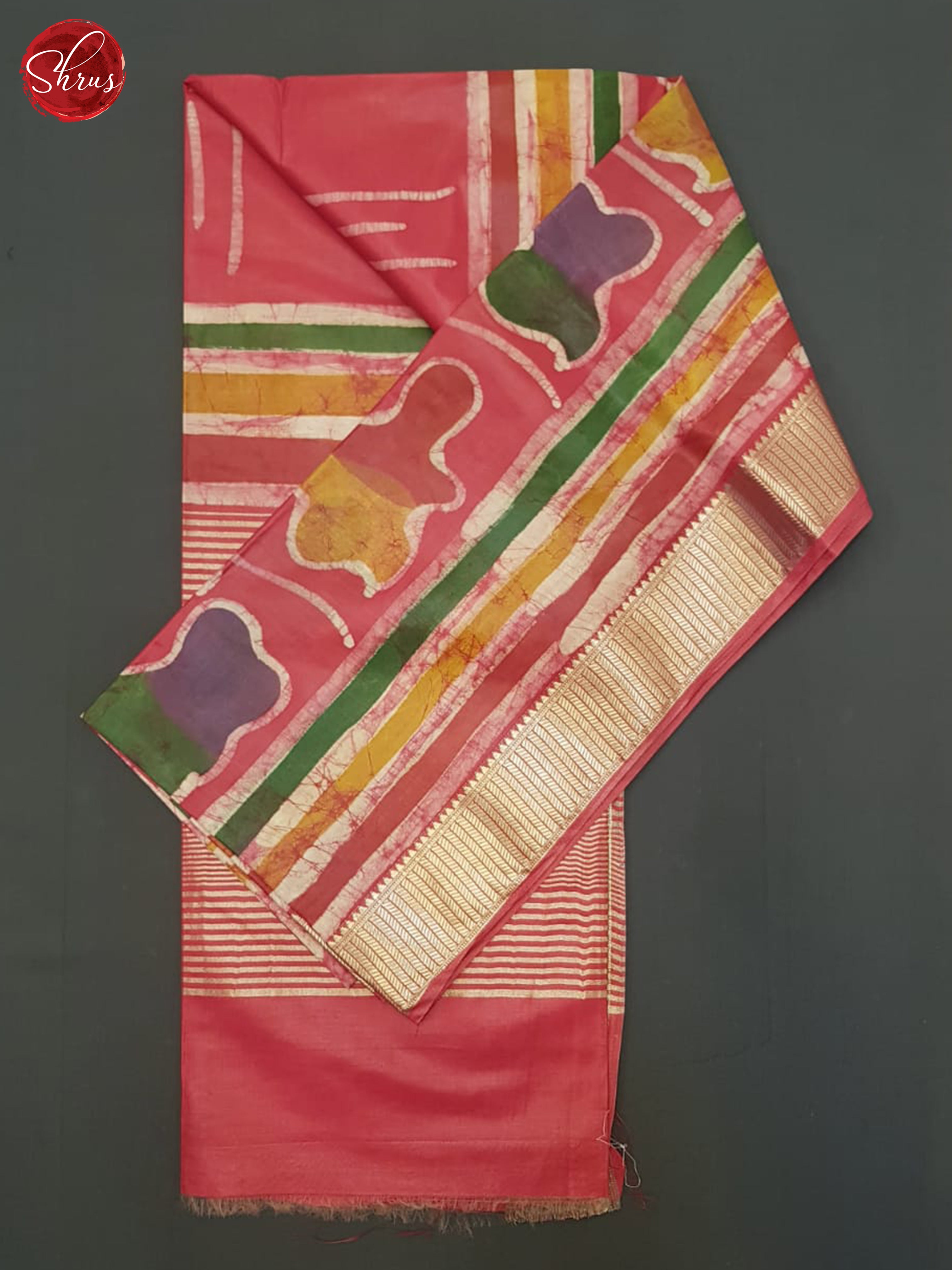 Pink(Single Tone)- Semi Chanderi Saree - Shop on ShrusEternity.com