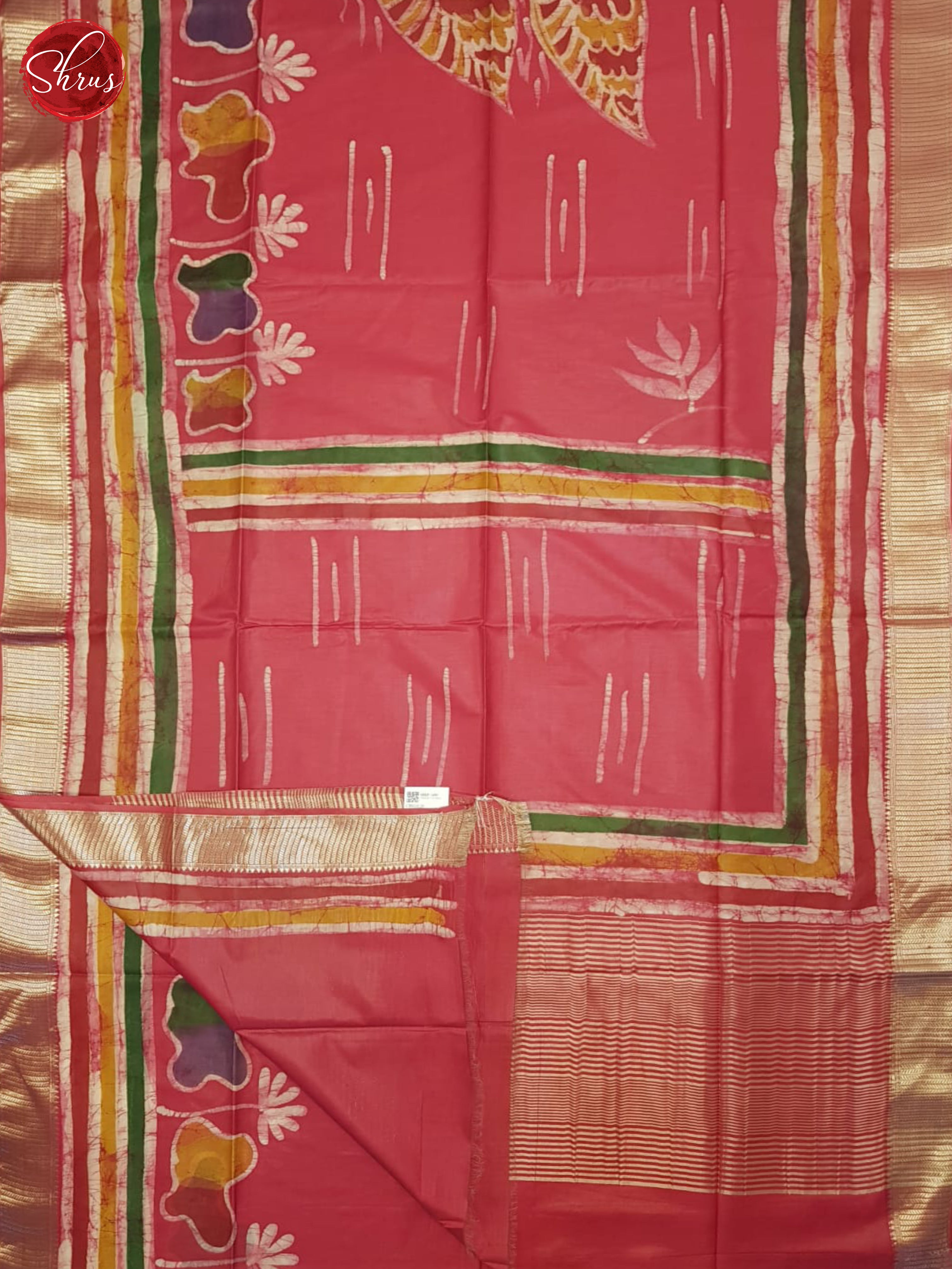 Pink(Single Tone)- Semi Chanderi Saree - Shop on ShrusEternity.com