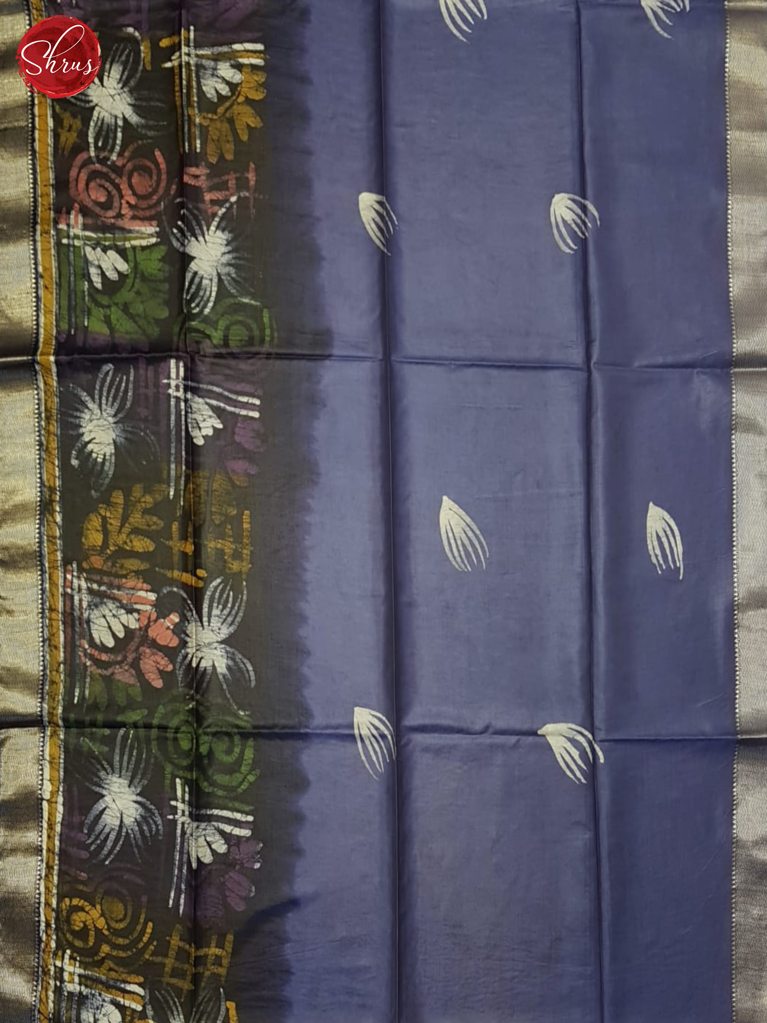 Black And Blue- Semi Chanderi Saree - Shop on ShrusEternity.com