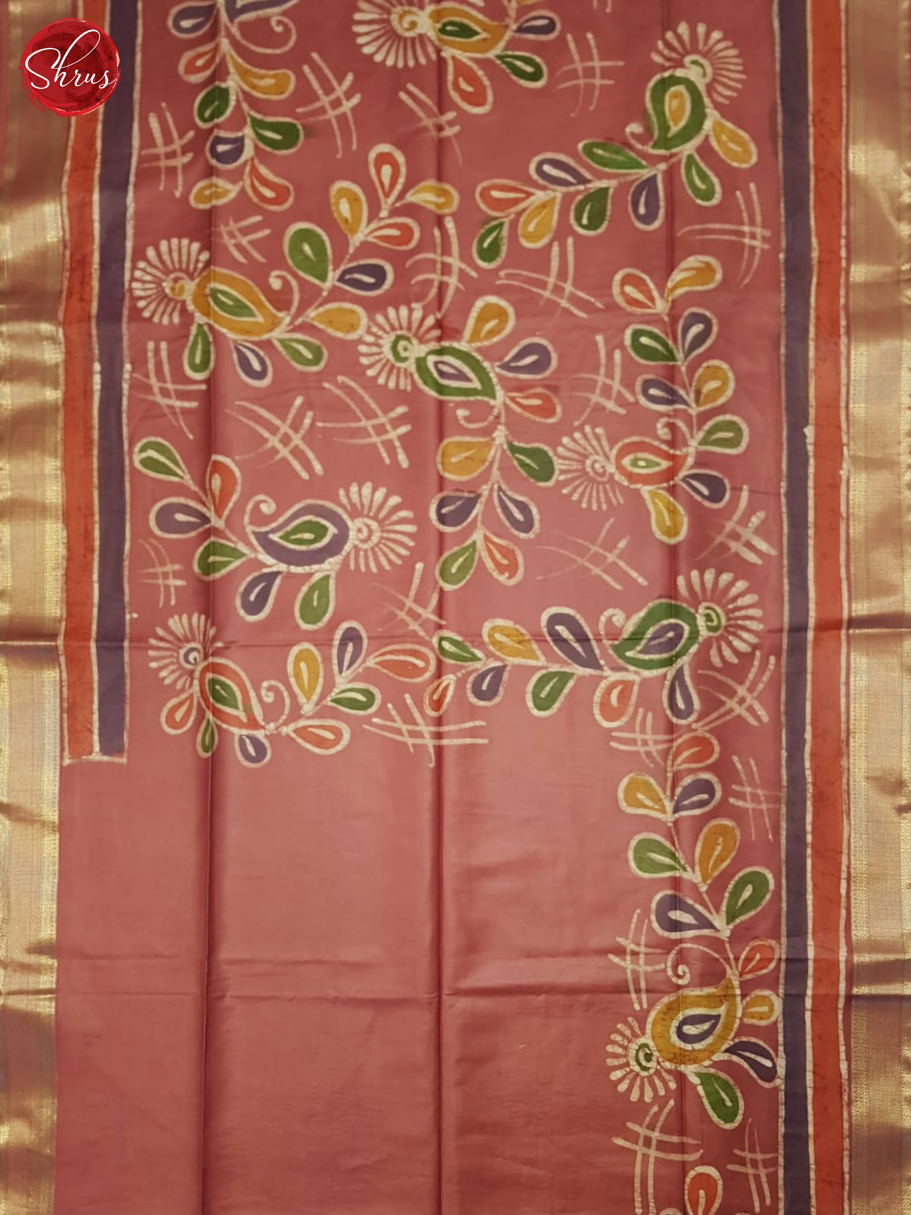 Dusty Maroon(SIngle tone)- Semi Chanderi Saree - Shop on ShrusEternity.com