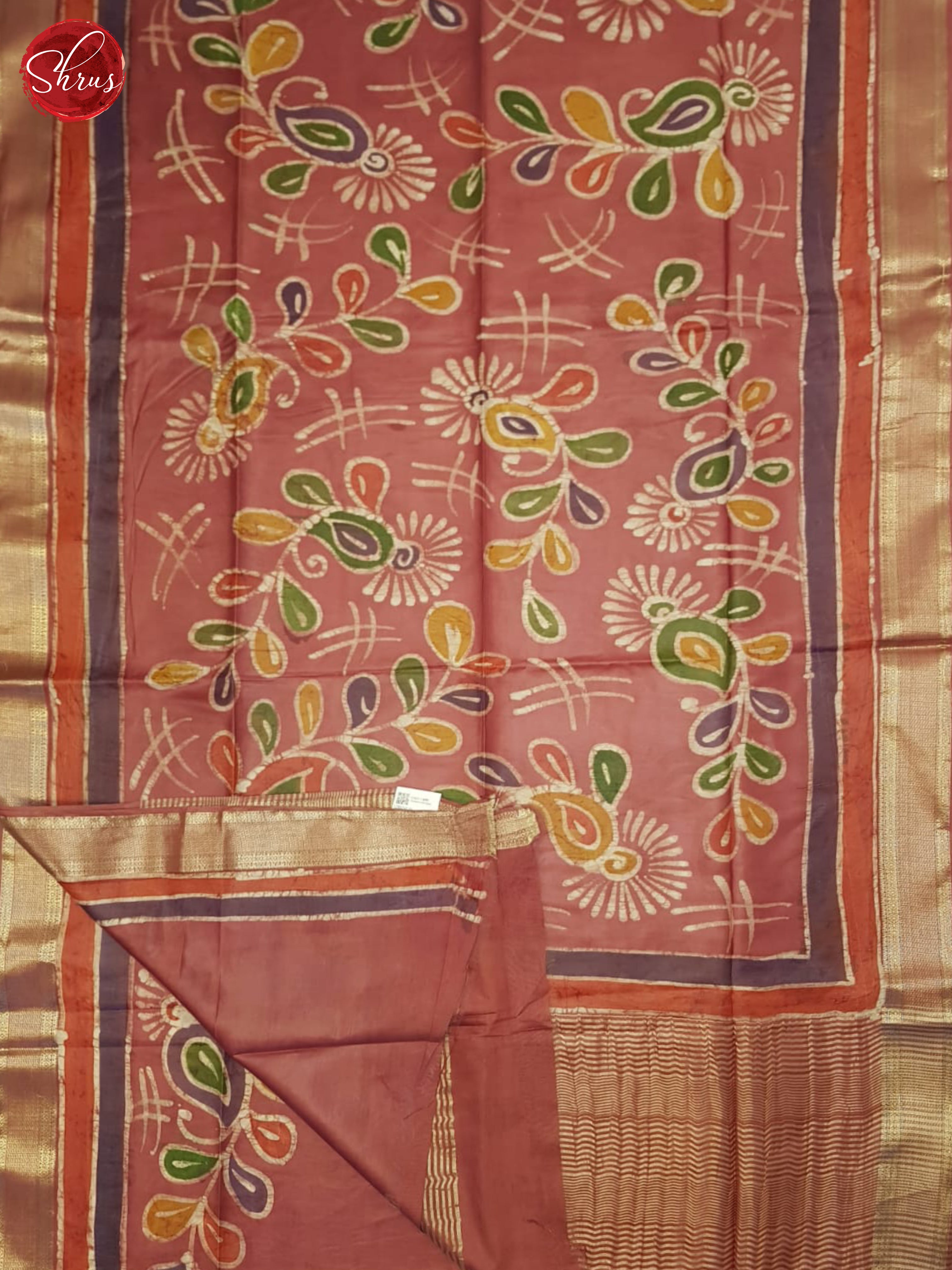 Dusty Maroon(SIngle tone)- Semi Chanderi Saree - Shop on ShrusEternity.com