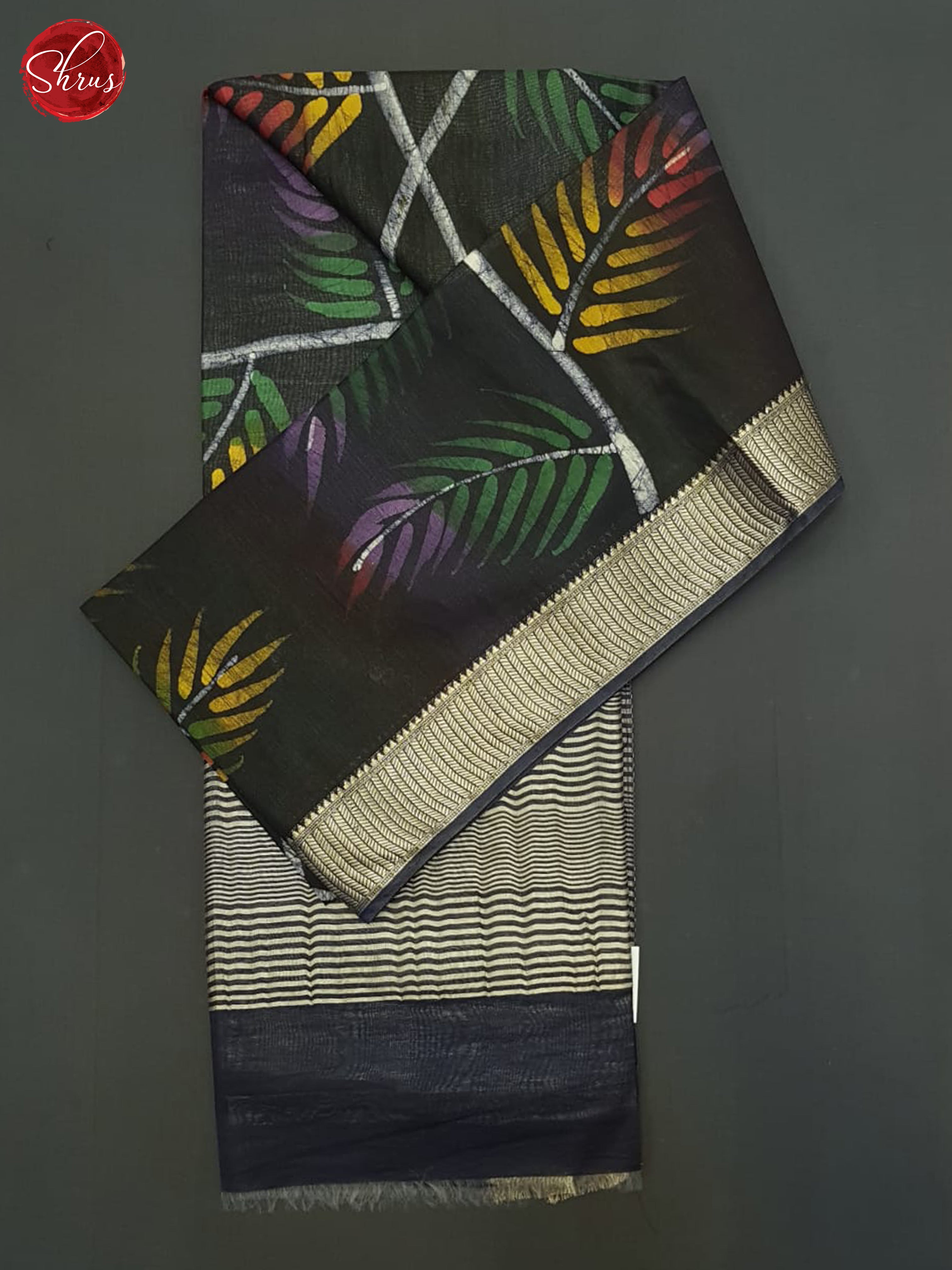 Black And White- Semi Chanderi Saree - Shop on ShrusEternity.com