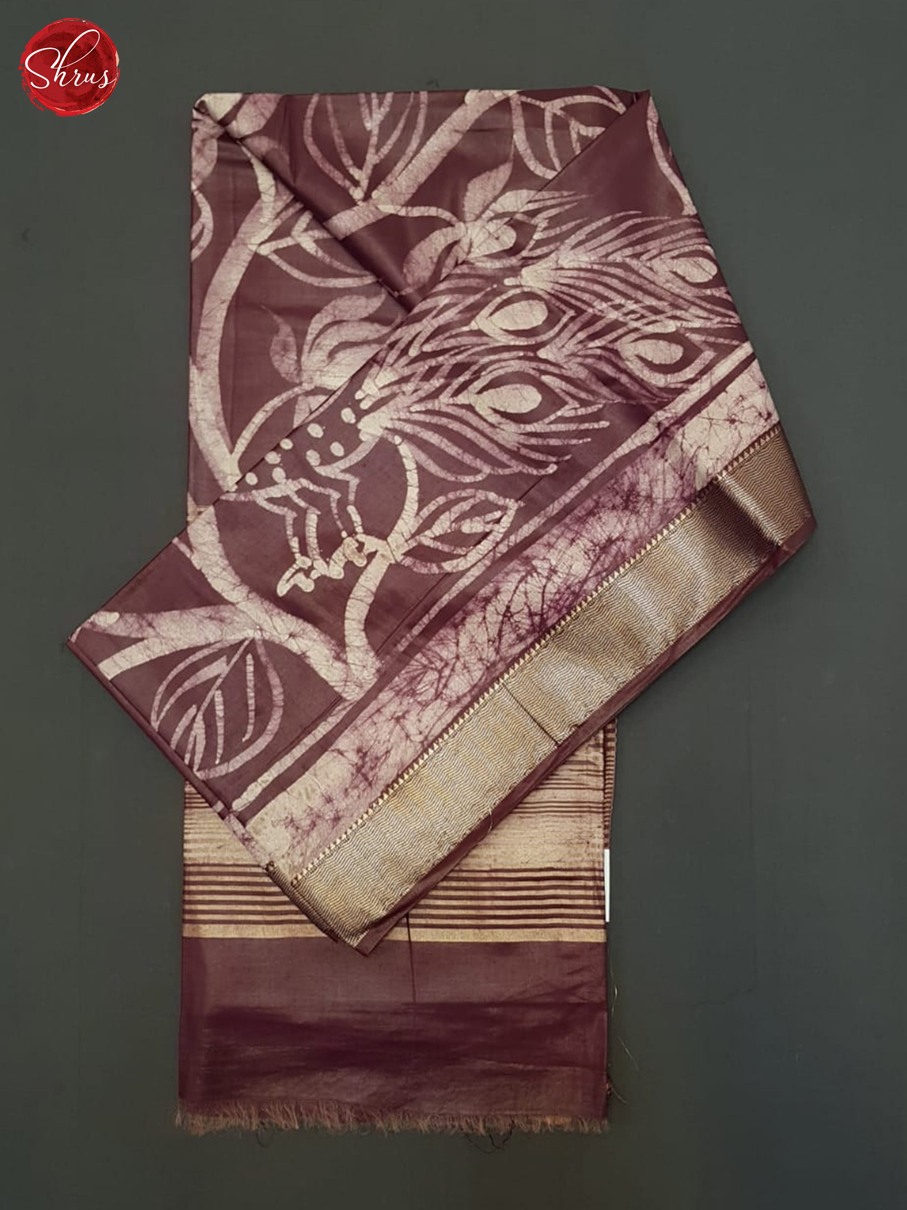 Deep Wine(Single Tone)- Semi Chanderi saree - Shop on ShrusEternity.com