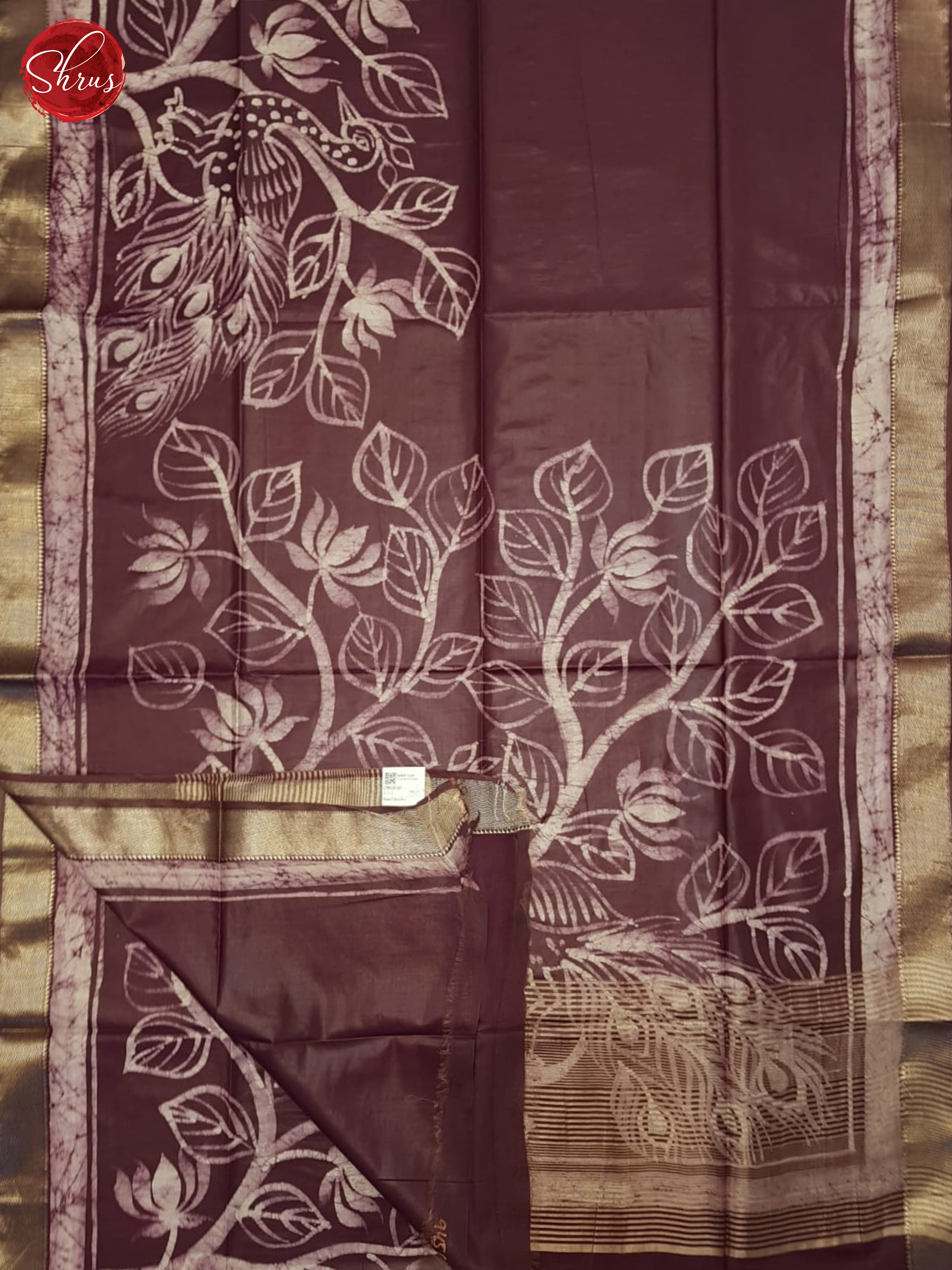 Deep Wine(Single Tone)- Semi Chanderi saree - Shop on ShrusEternity.com