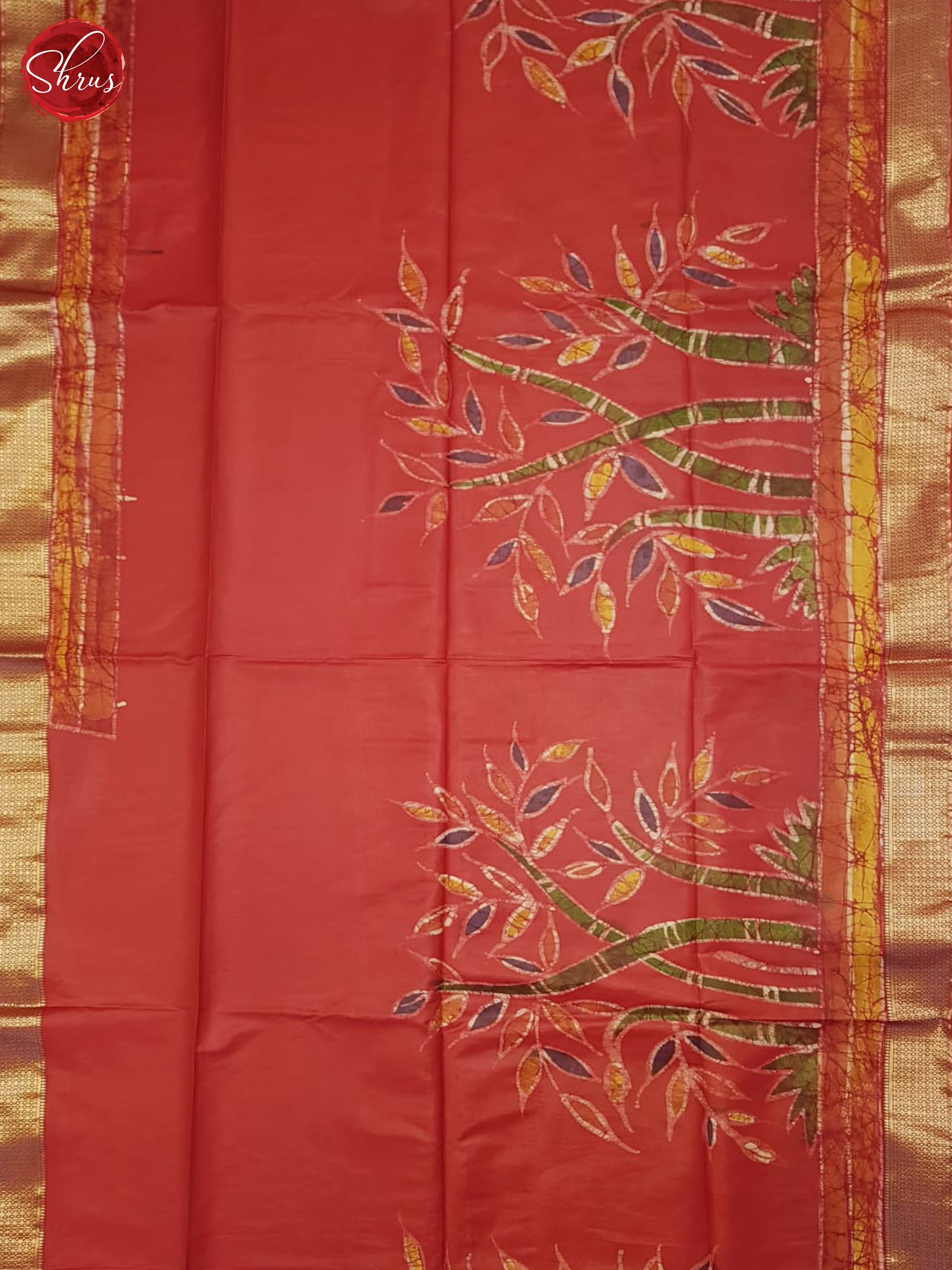 Red(Single Tone)-Semi Chanderi Saree - Shop on ShrusEternity.com