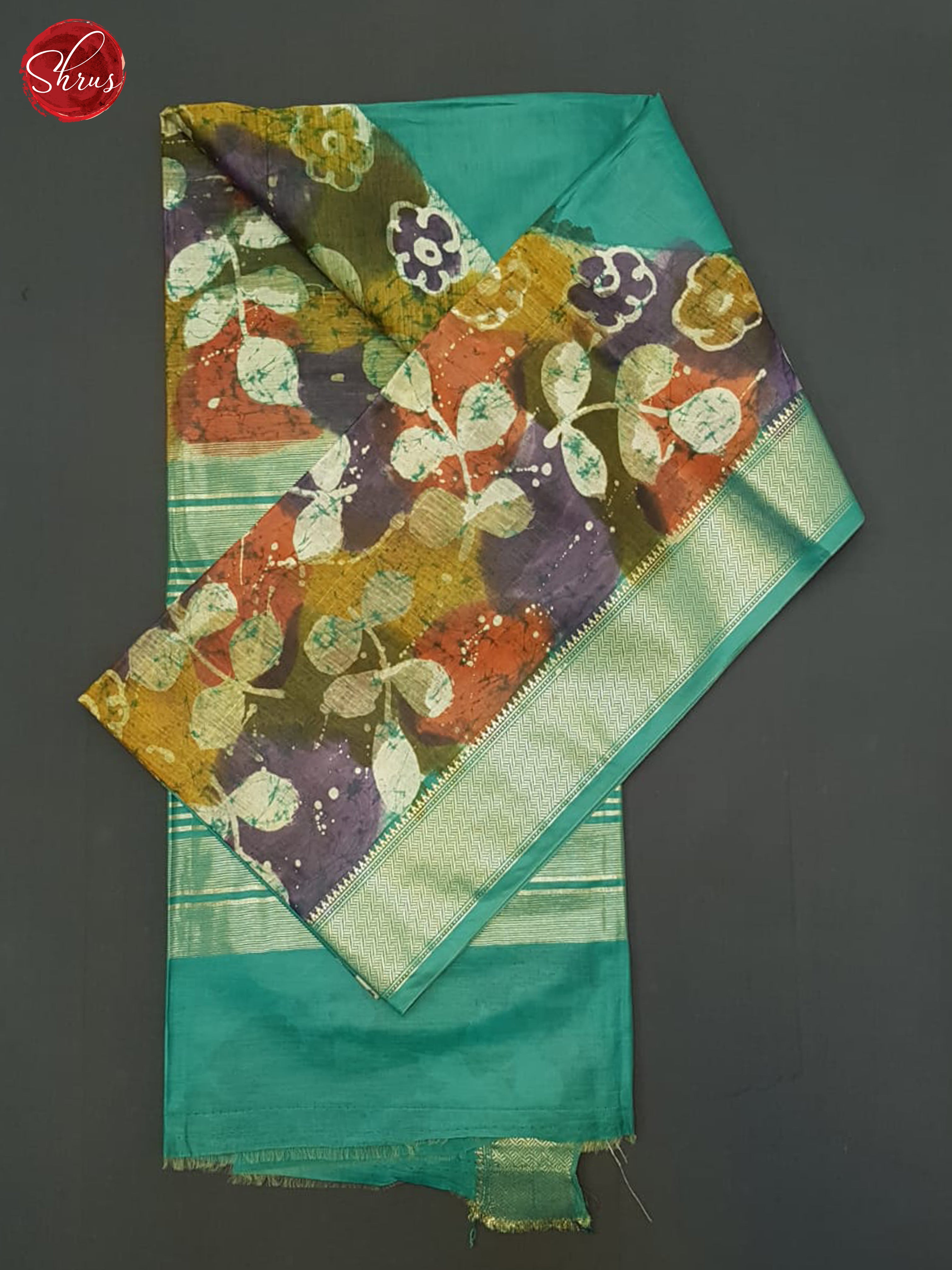 Teal Green(Single Tone)- Semi Chanderi Saree - Shop on ShrusEternity.com