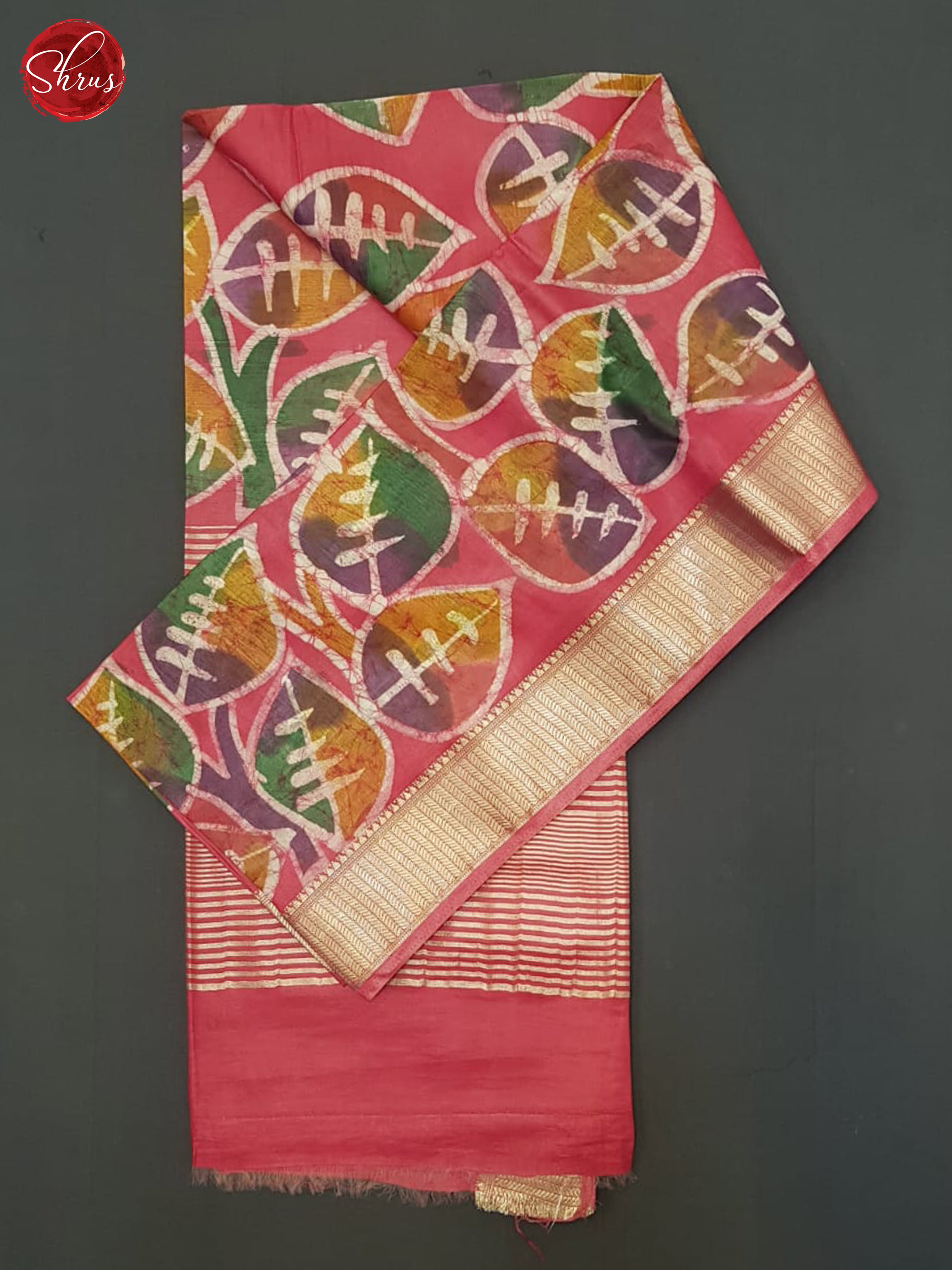 Pink(Single tone)- Semi Chanderi Saree - Shop on ShrusEternity.com