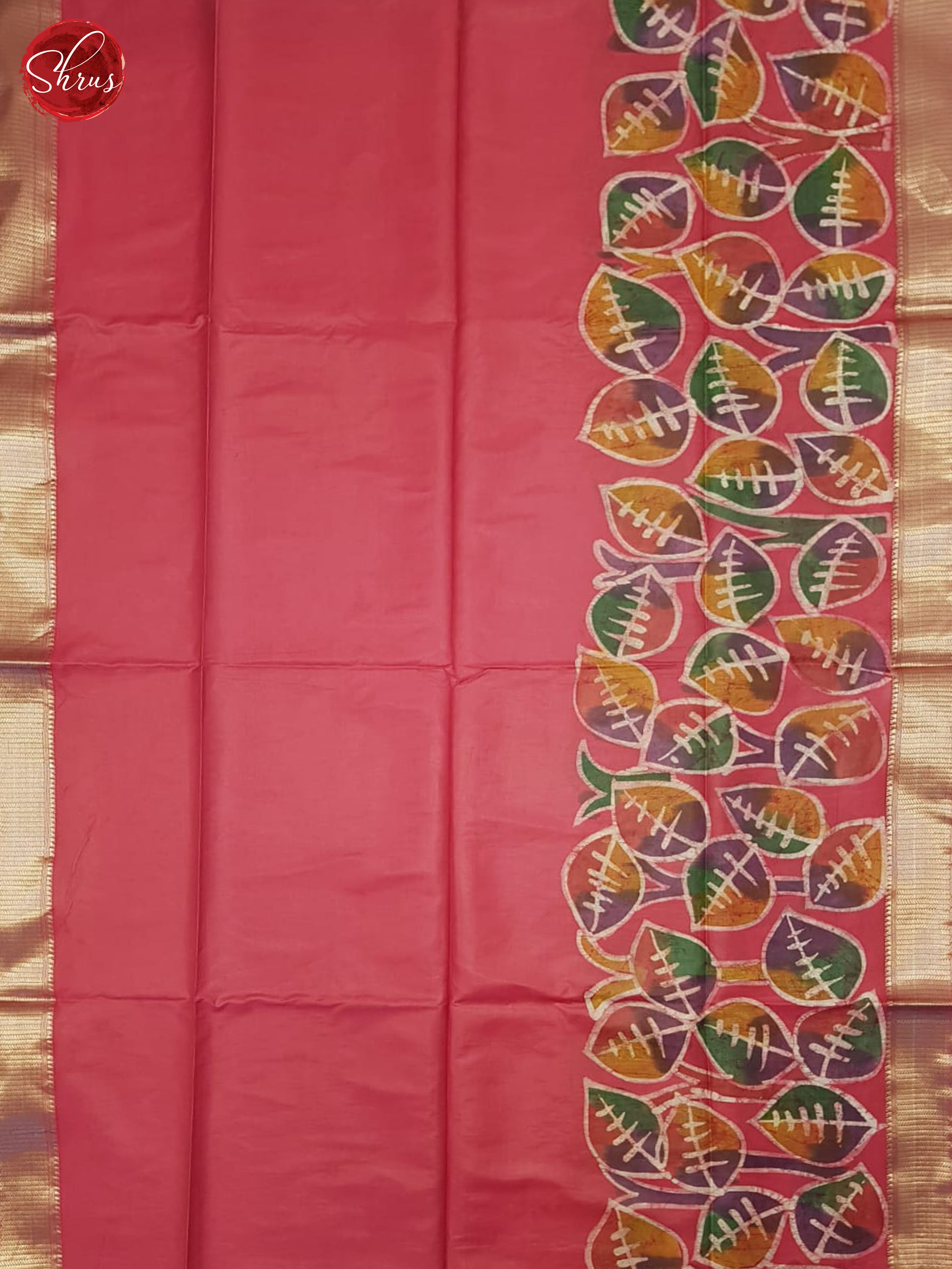 Pink(Single tone)- Semi Chanderi Saree - Shop on ShrusEternity.com