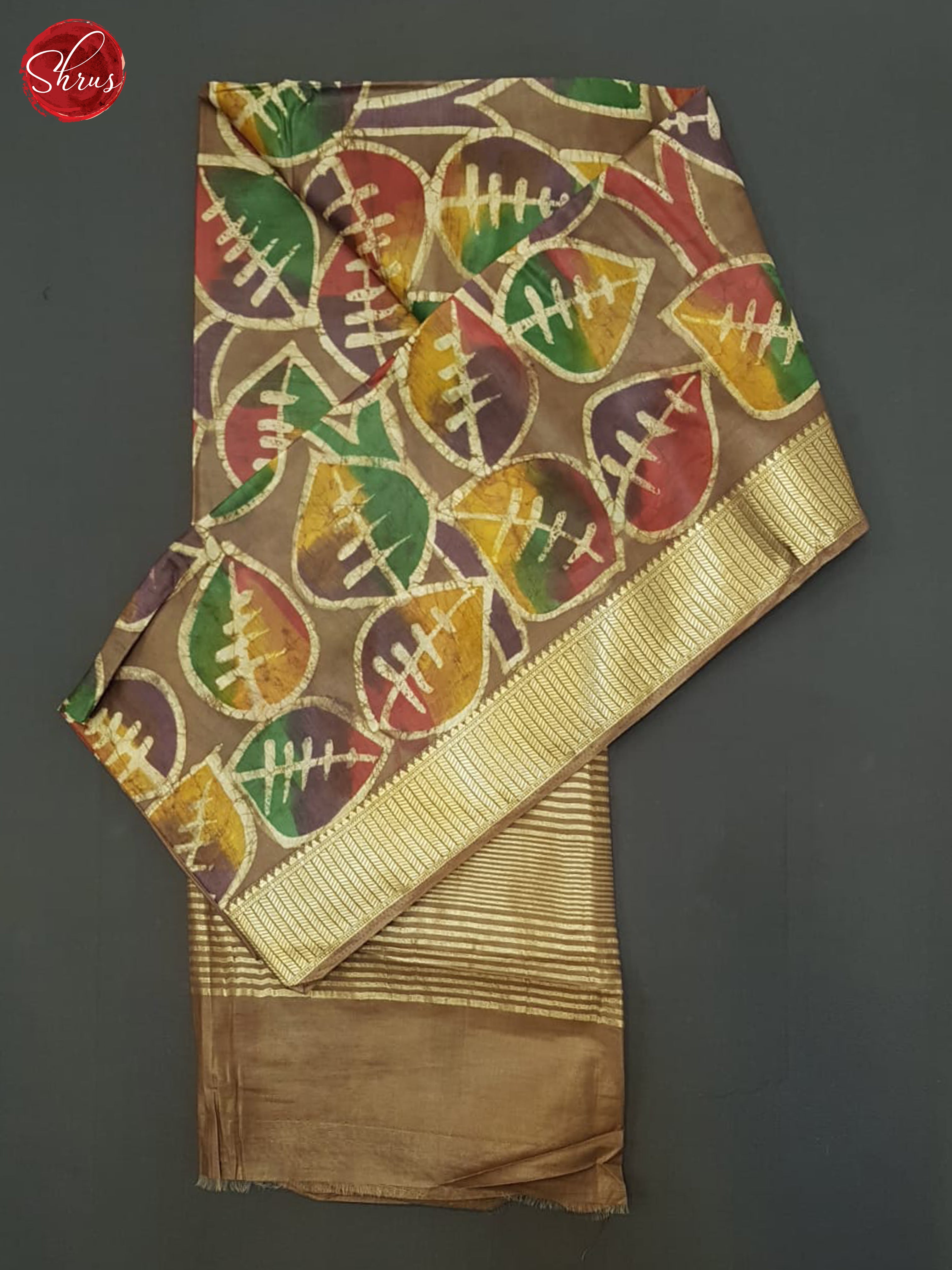 Brown(Single Tone)- Semi Chanderi Saree - Shop on ShrusEternity.com