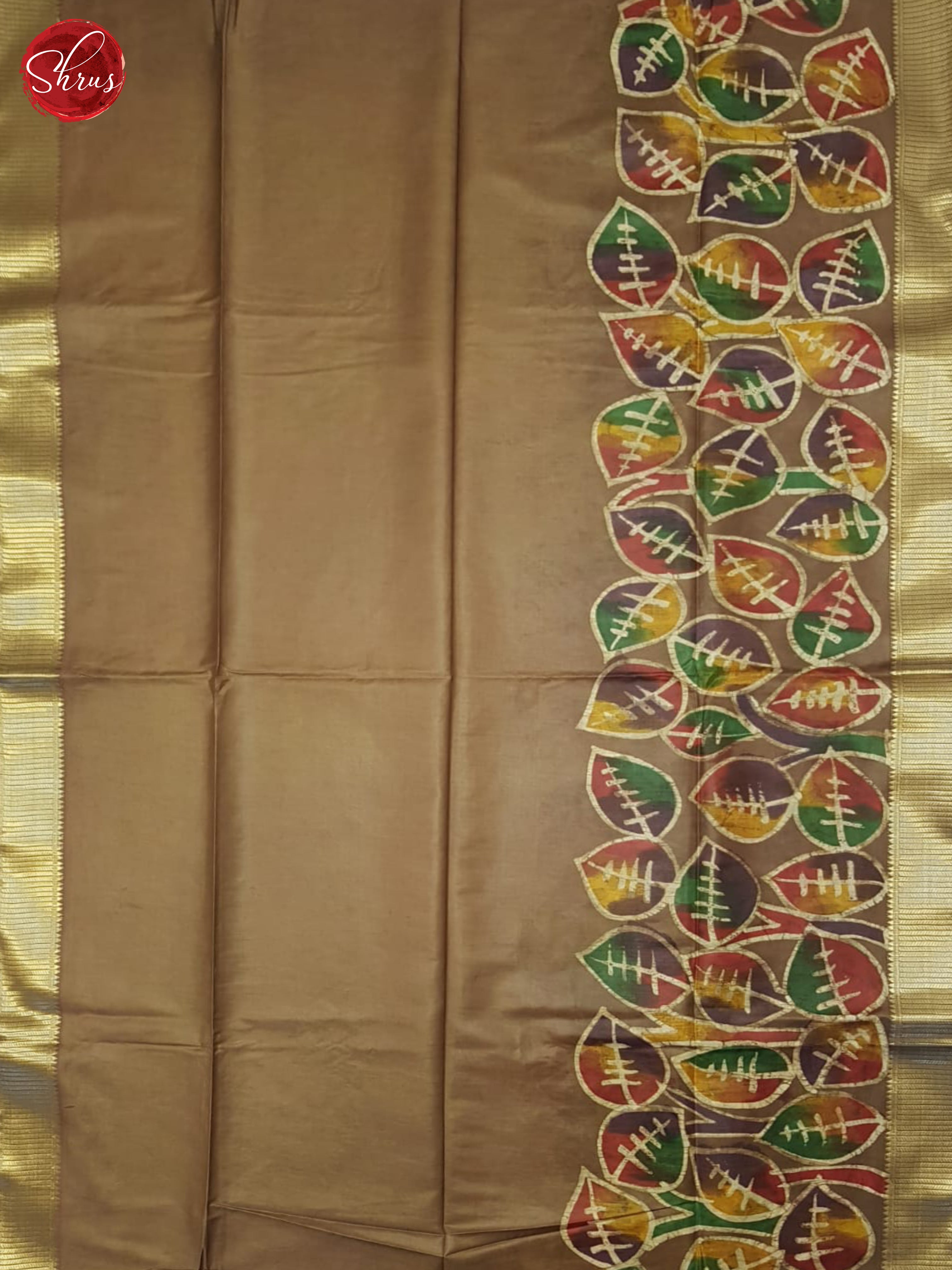 Brown(Single Tone)- Semi Chanderi Saree - Shop on ShrusEternity.com