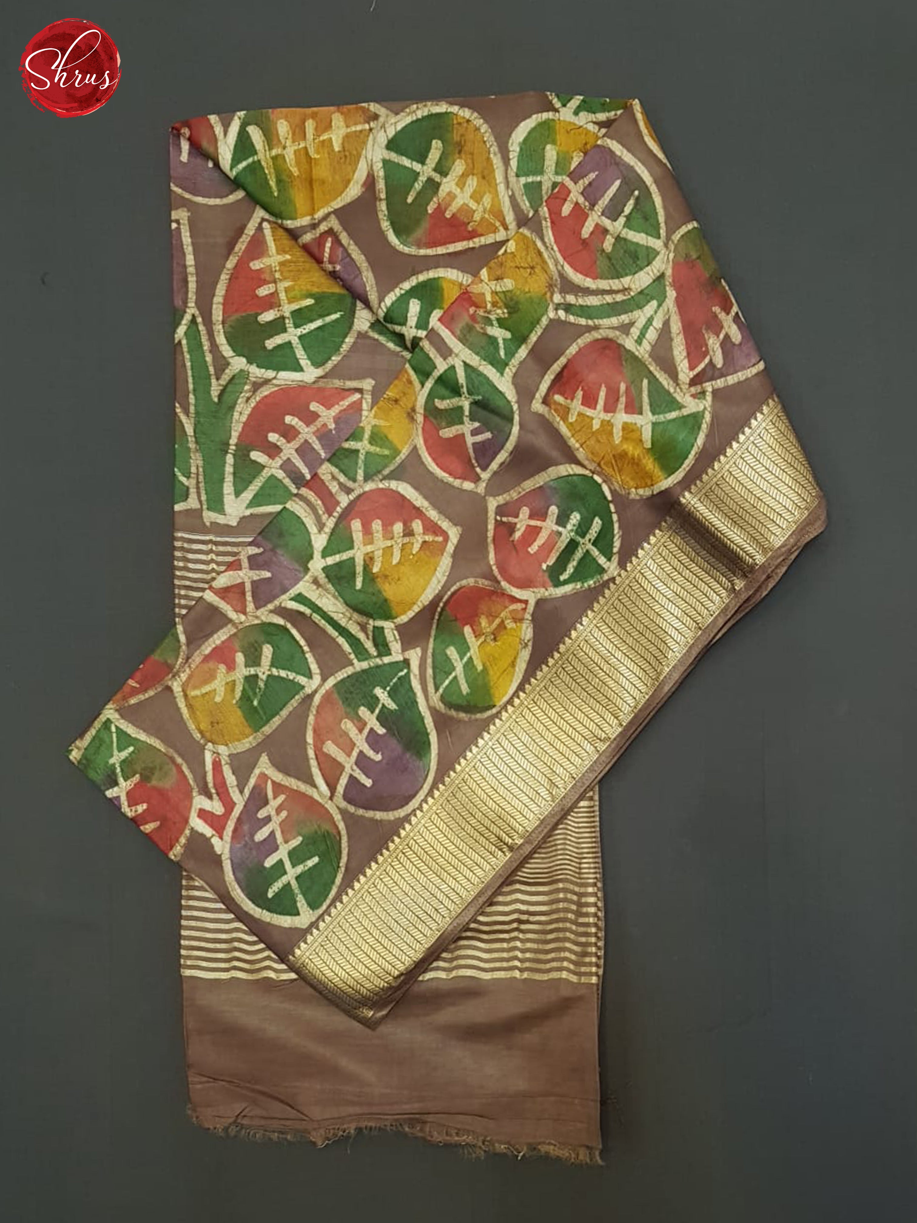 Brown(single Tone)- Semi Chanderi Saree - Shop on ShrusEternity.com