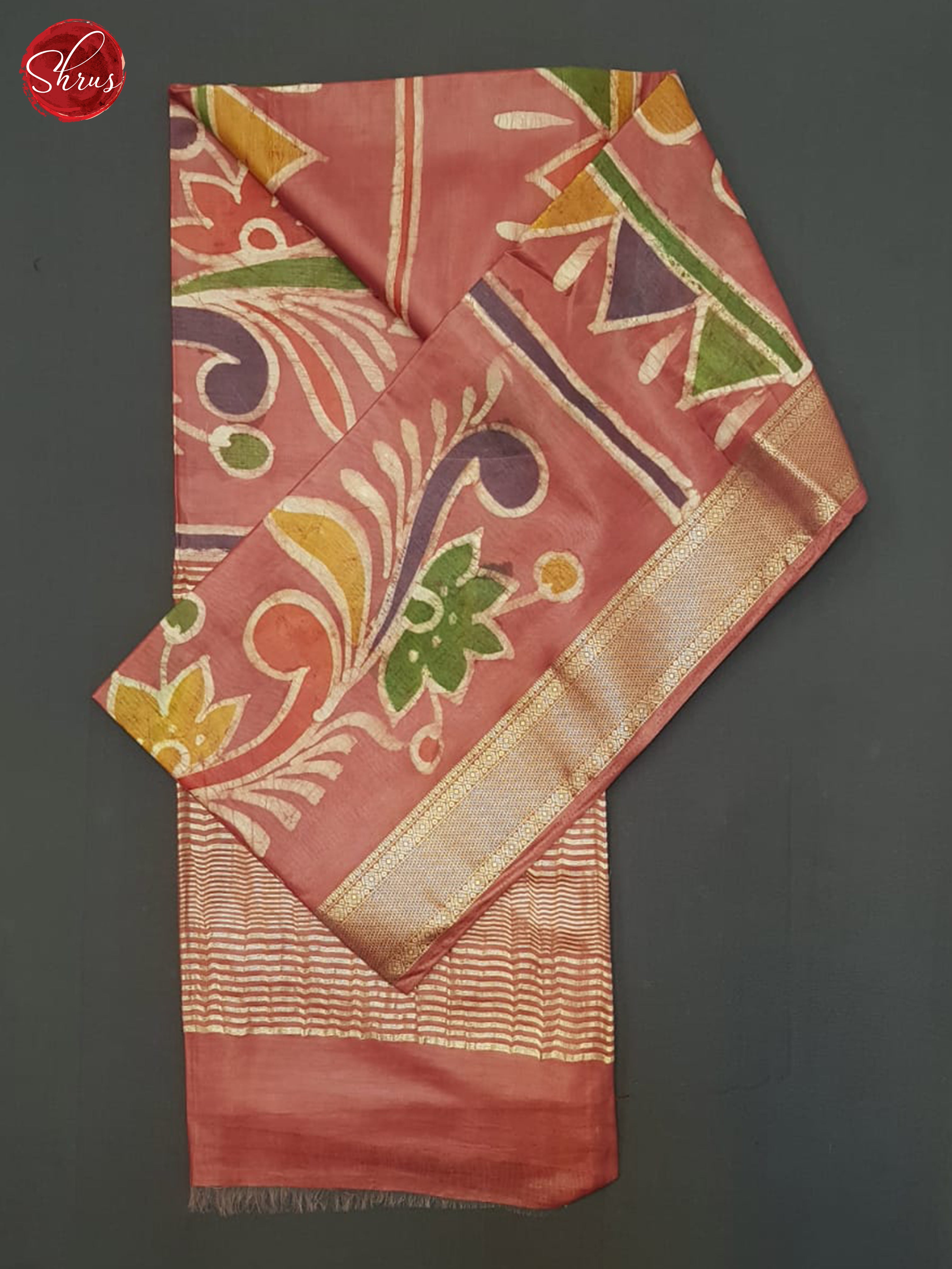 Dusty Red(Single Tone)- Semi Chanderi Saree - Shop on ShrusEternity.com