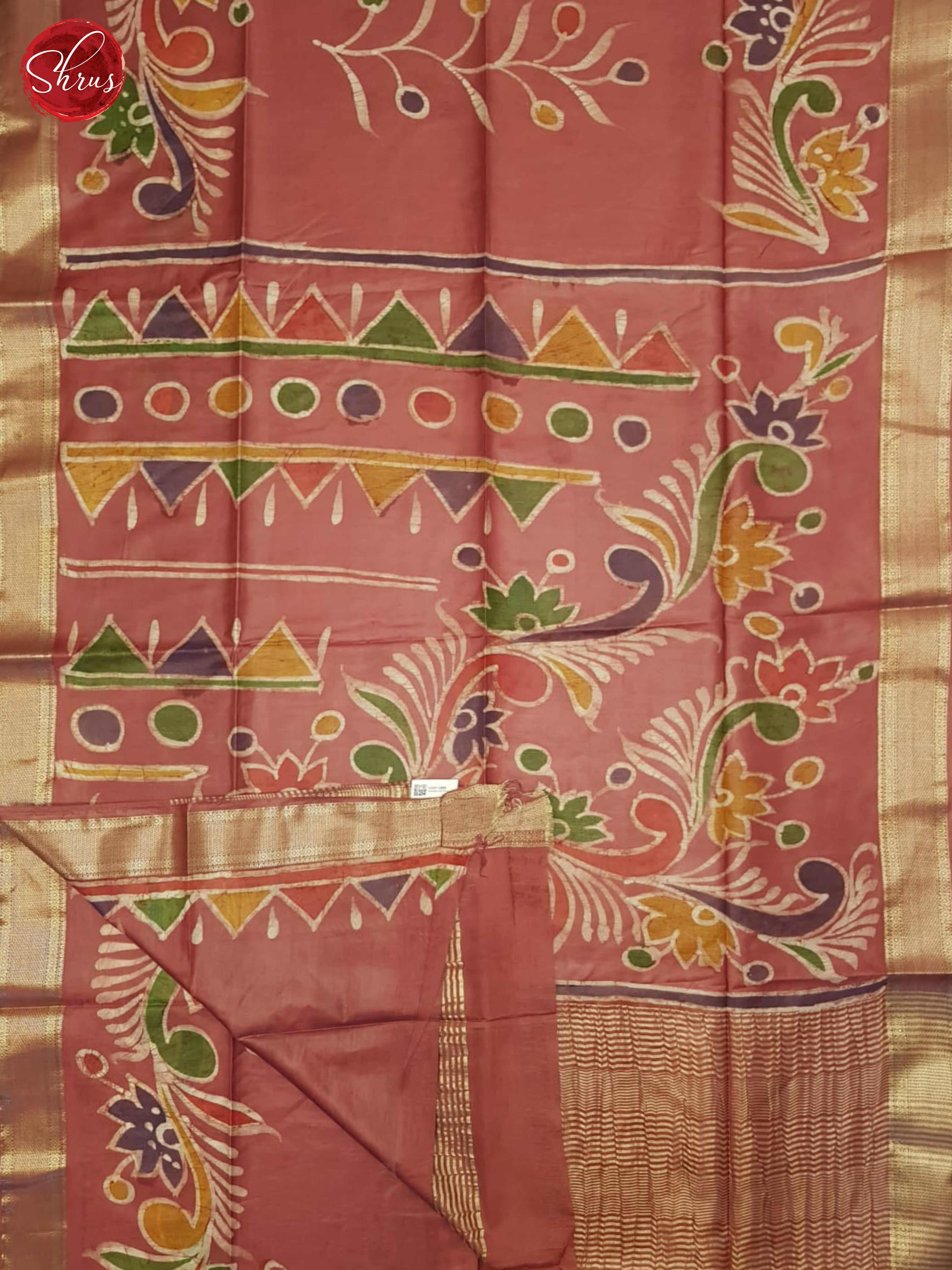 Dusty Red(Single Tone)- Semi Chanderi Saree - Shop on ShrusEternity.com