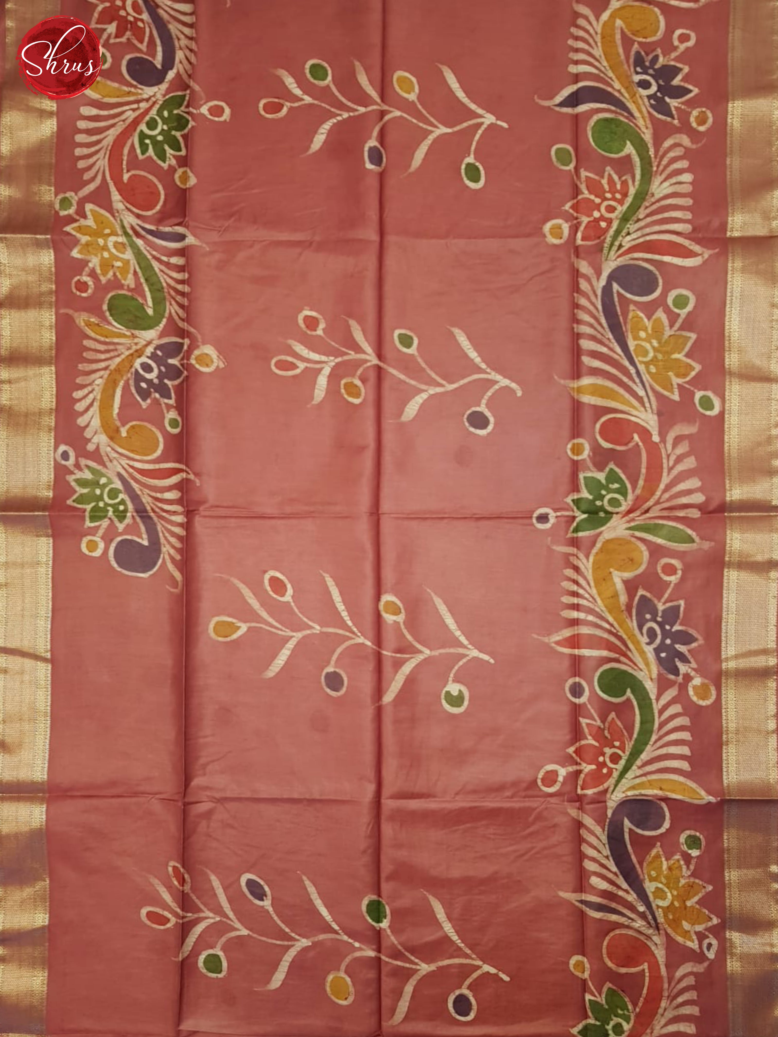 Dusty Red(Single Tone)- Semi Chanderi Saree - Shop on ShrusEternity.com
