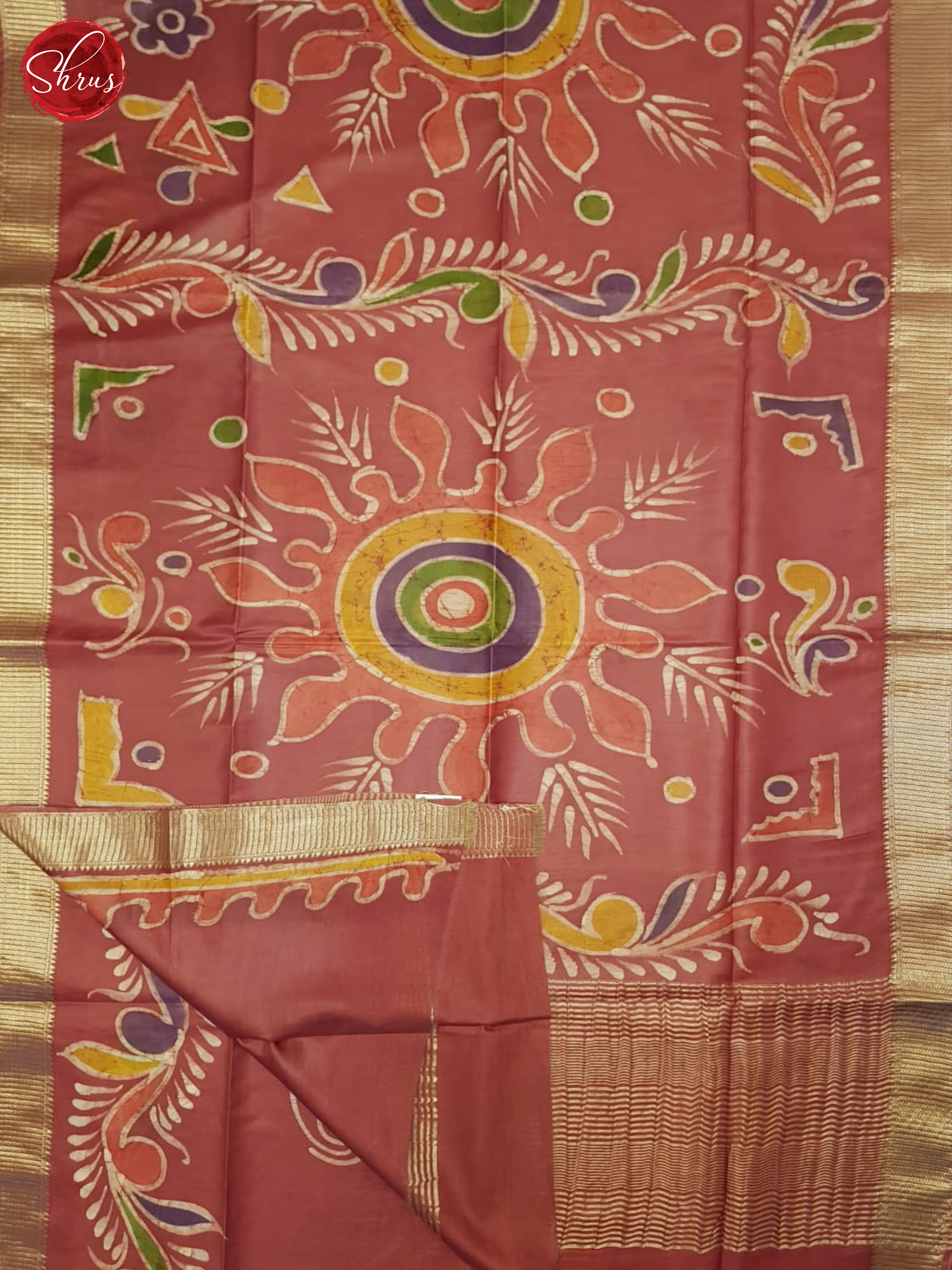 Maroon(Single tone)- Semi Chanderi Saree - Shop on ShrusEternity.com
