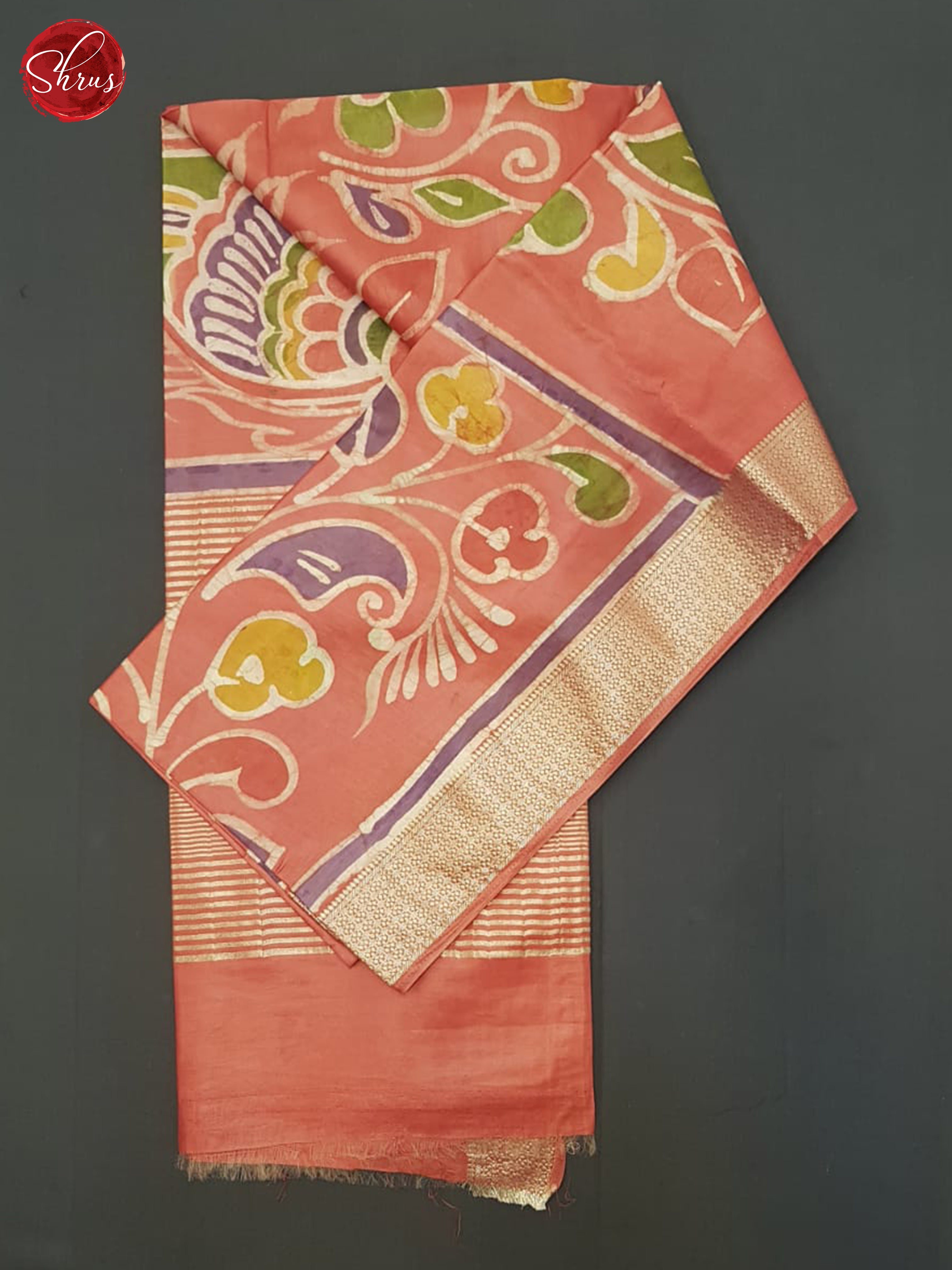Pink(Single Tone)- Semi Chanderi Saree - Shop on ShrusEternity.com