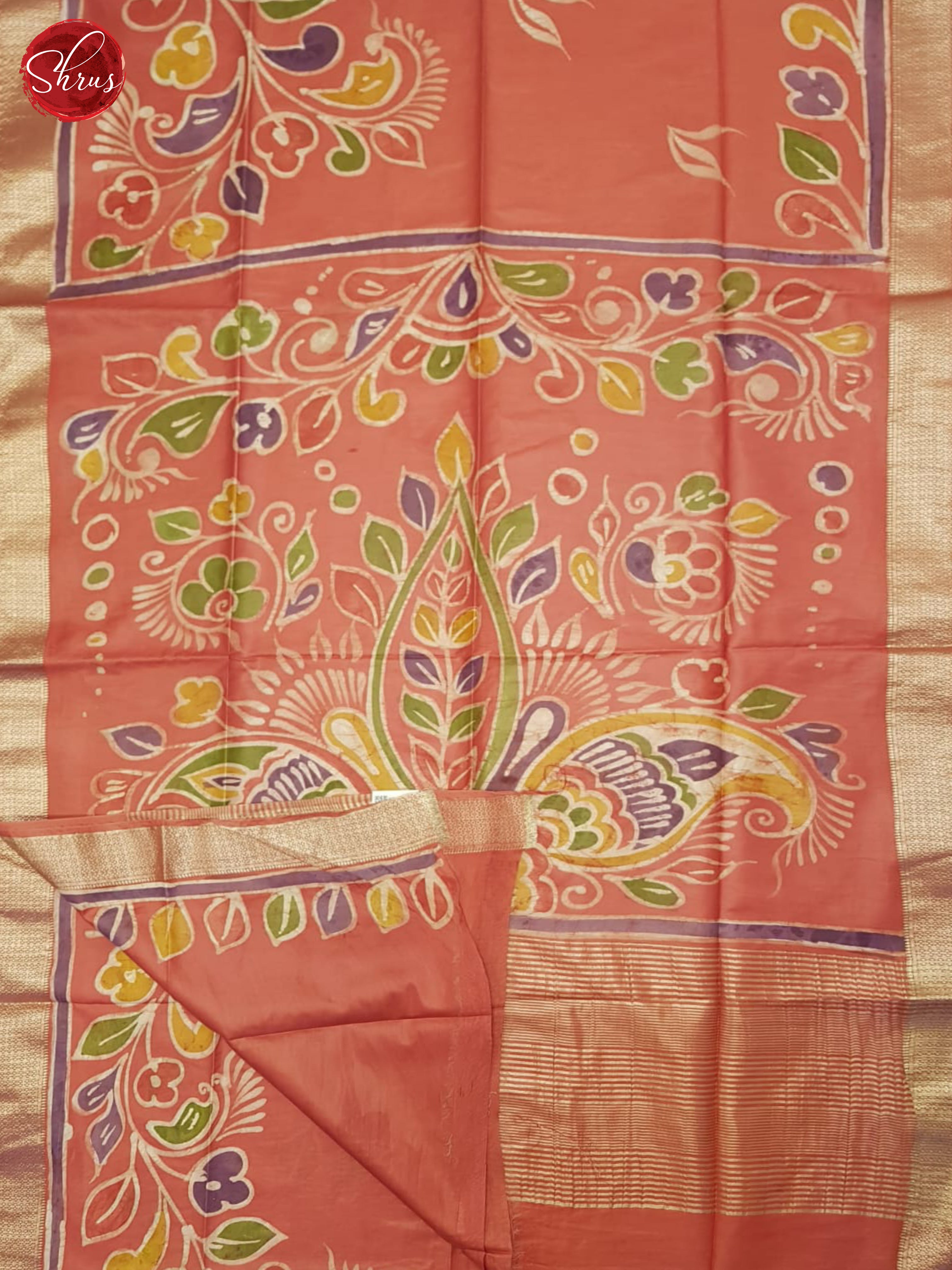Pink(Single Tone)- Semi Chanderi Saree - Shop on ShrusEternity.com