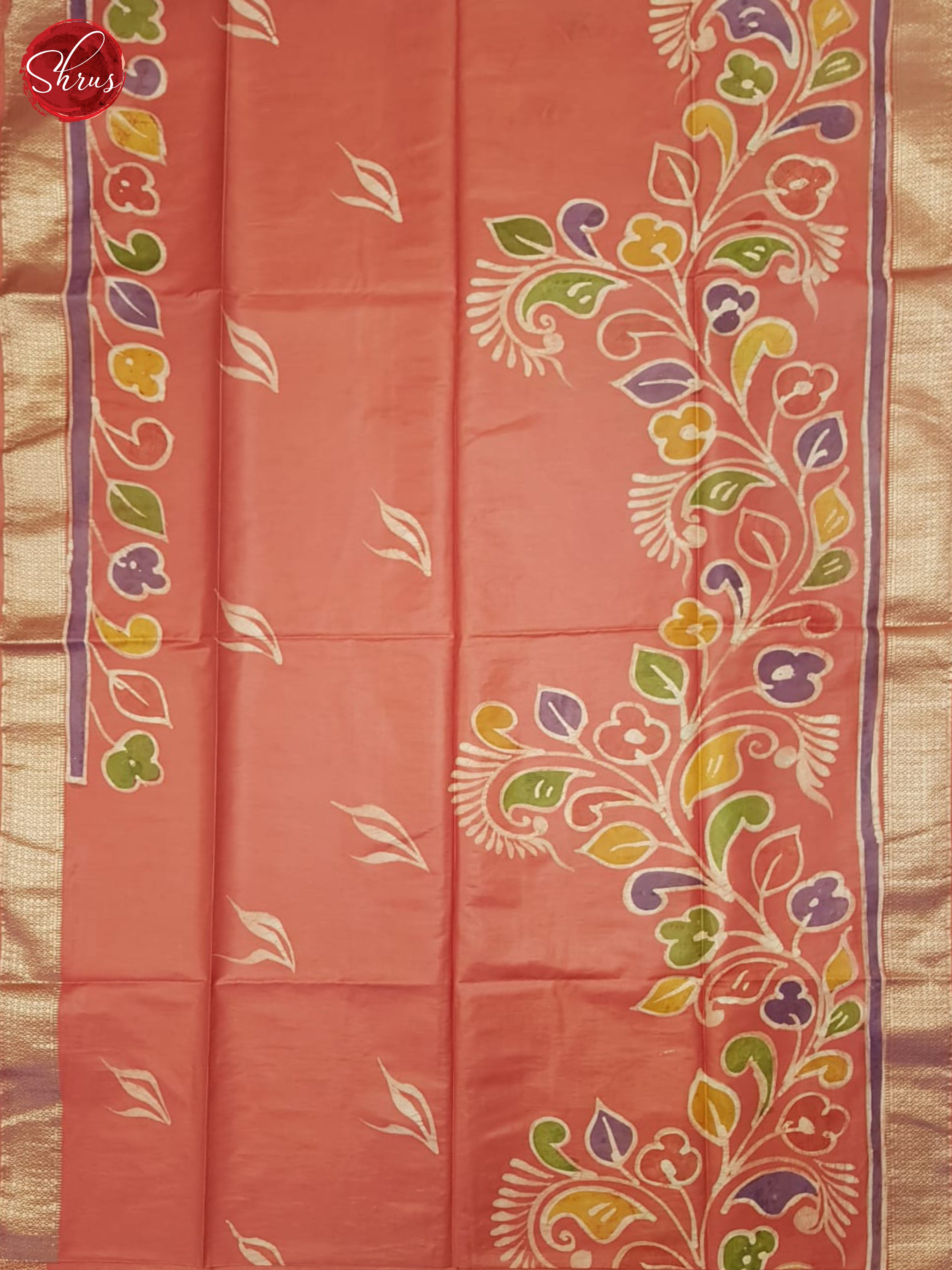 Pink(Single Tone)- Semi Chanderi Saree - Shop on ShrusEternity.com