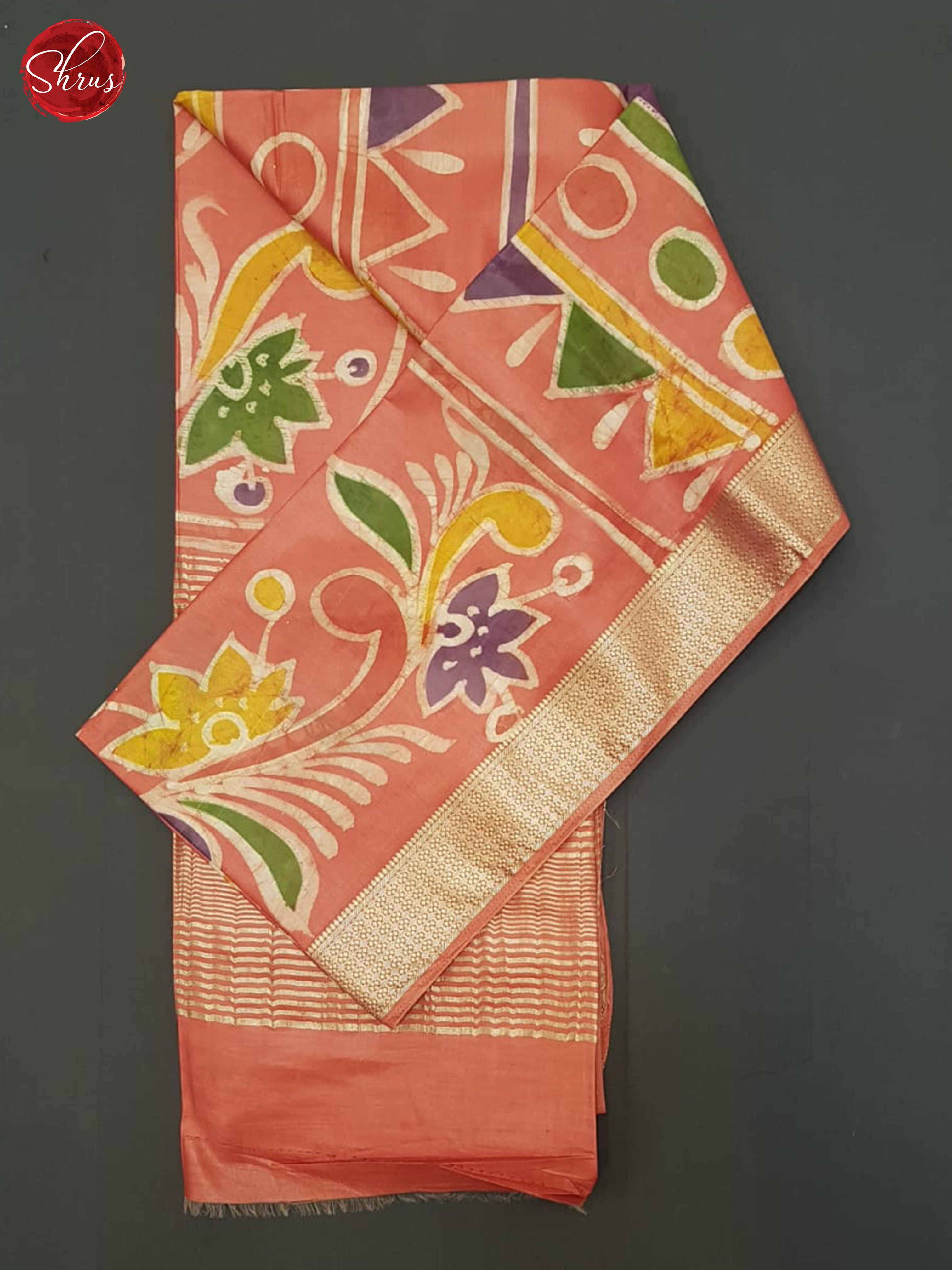 Pink(Single tone)- Semi Chanderi Saree - Shop on ShrusEternity.com