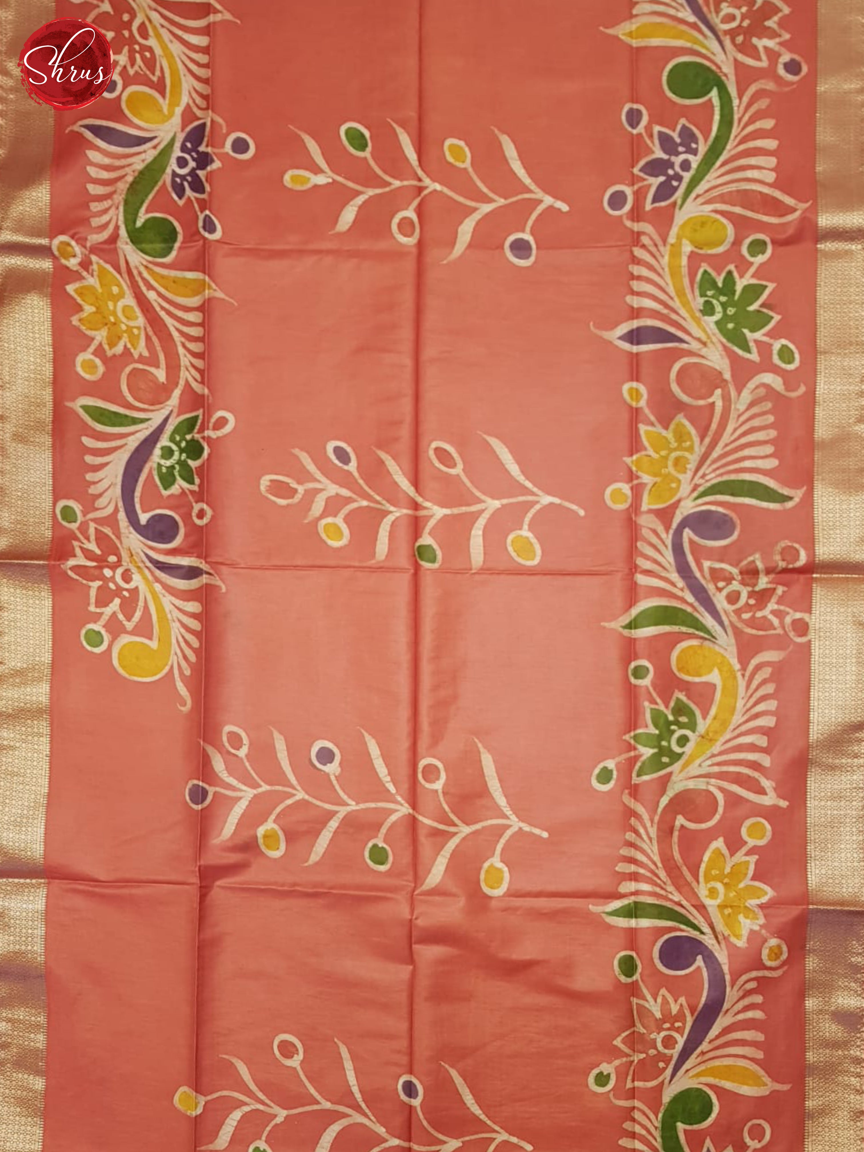 Pink(Single tone)- Semi Chanderi Saree - Shop on ShrusEternity.com