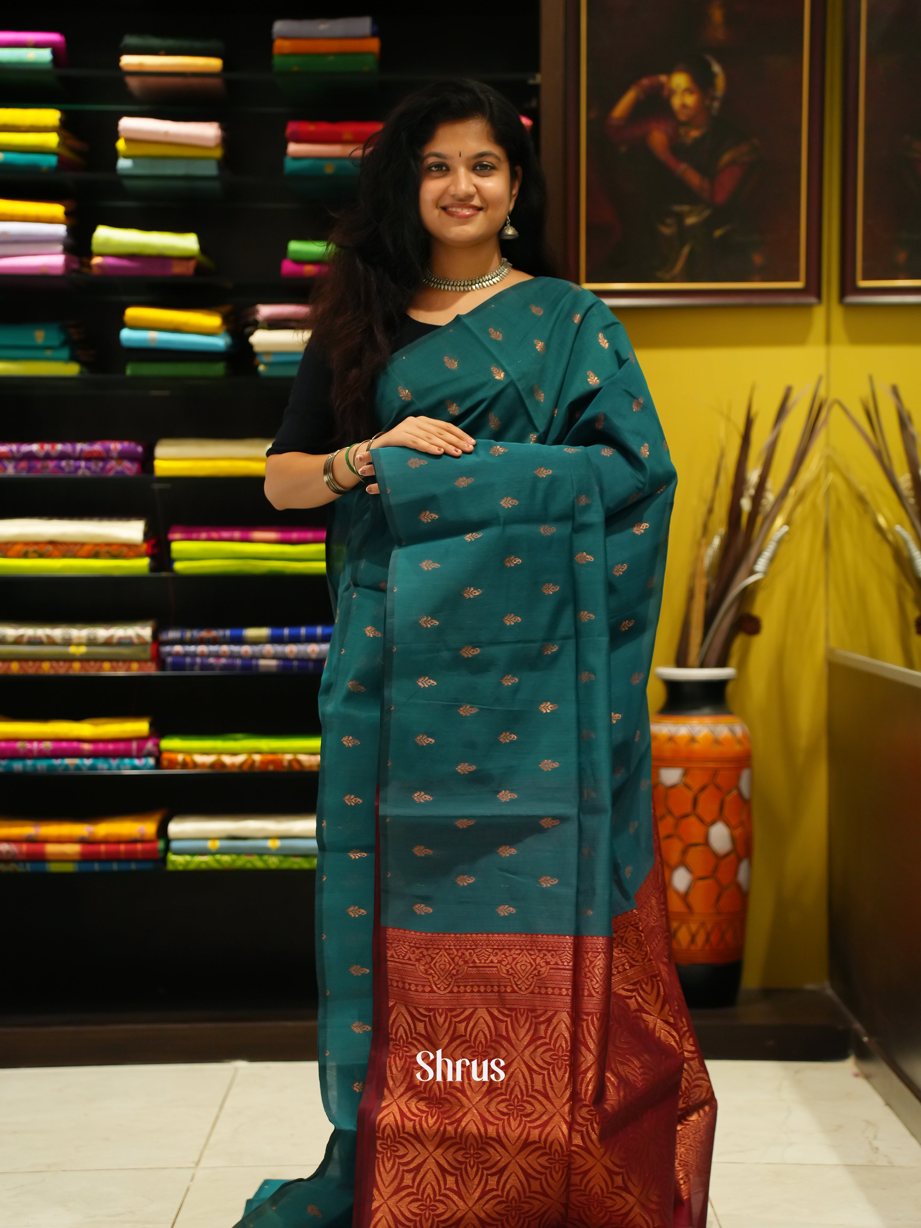 CBS26011-Semi Silkcotton Saree - Shop on ShrusEternity.com