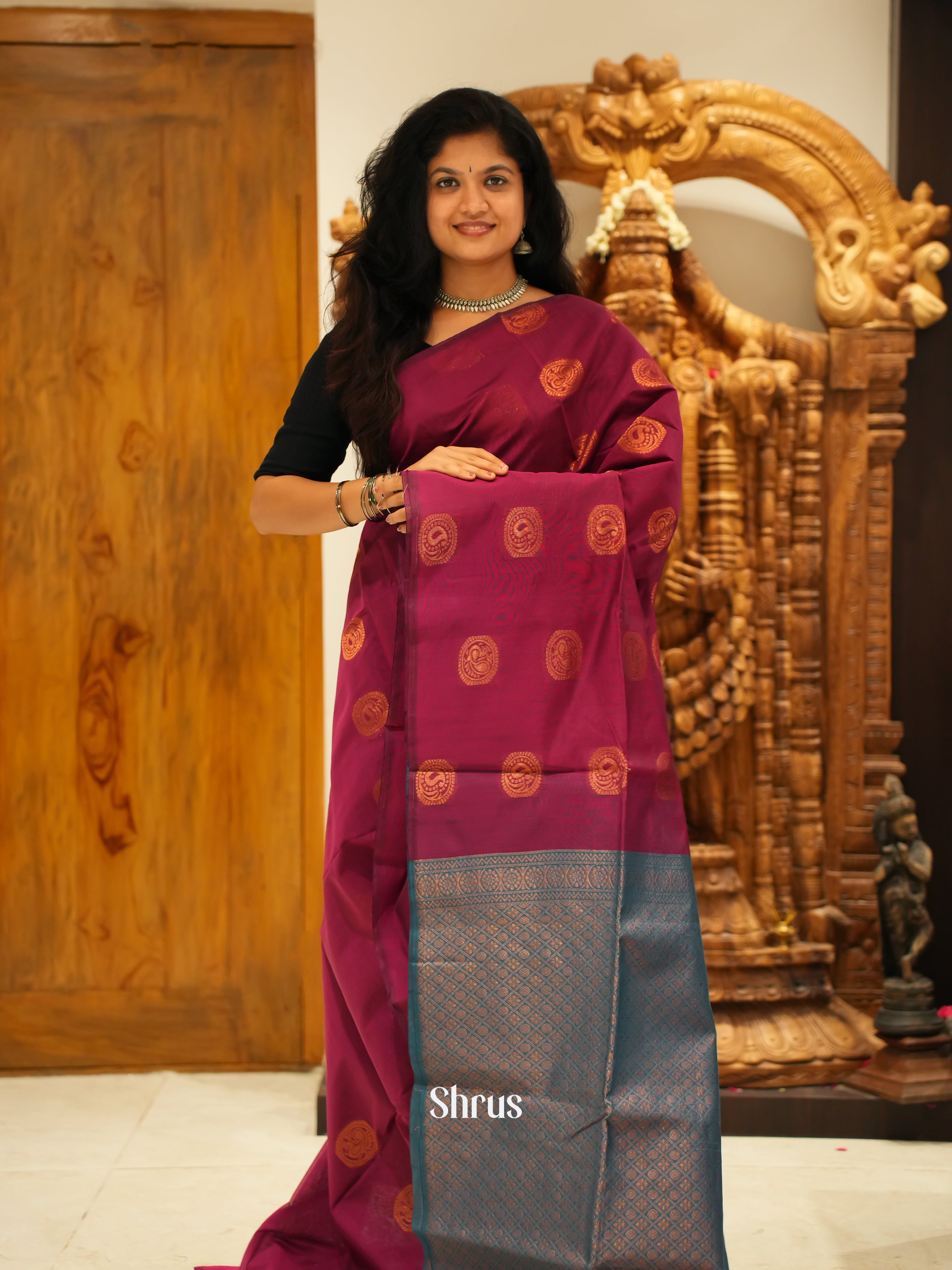 CBS26017-Semi SilkcottonSaree - Shop on ShrusEternity.com
