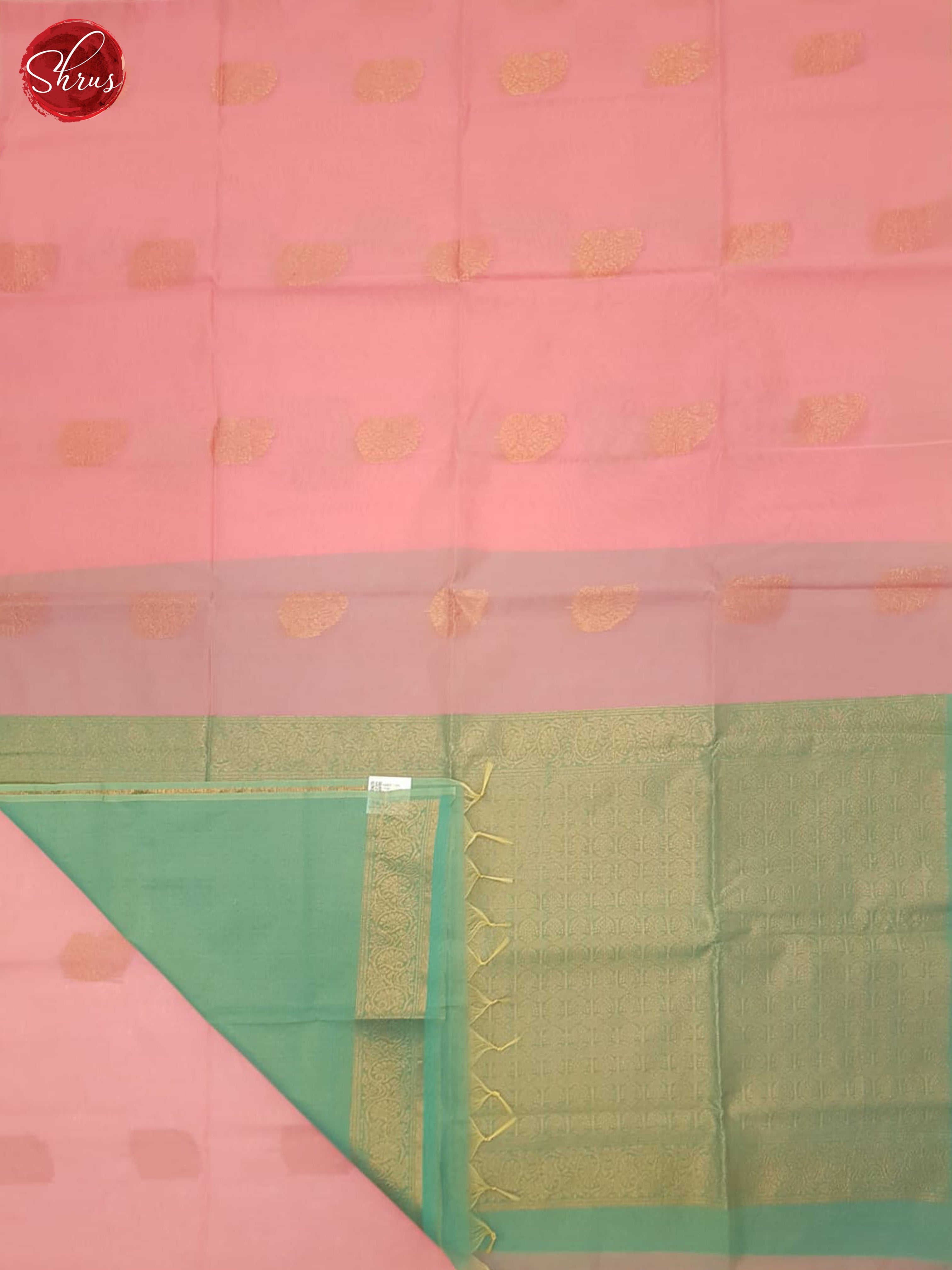 Pink And Green- Semi Silk Cotton Saree - Shop on ShrusEternity.com