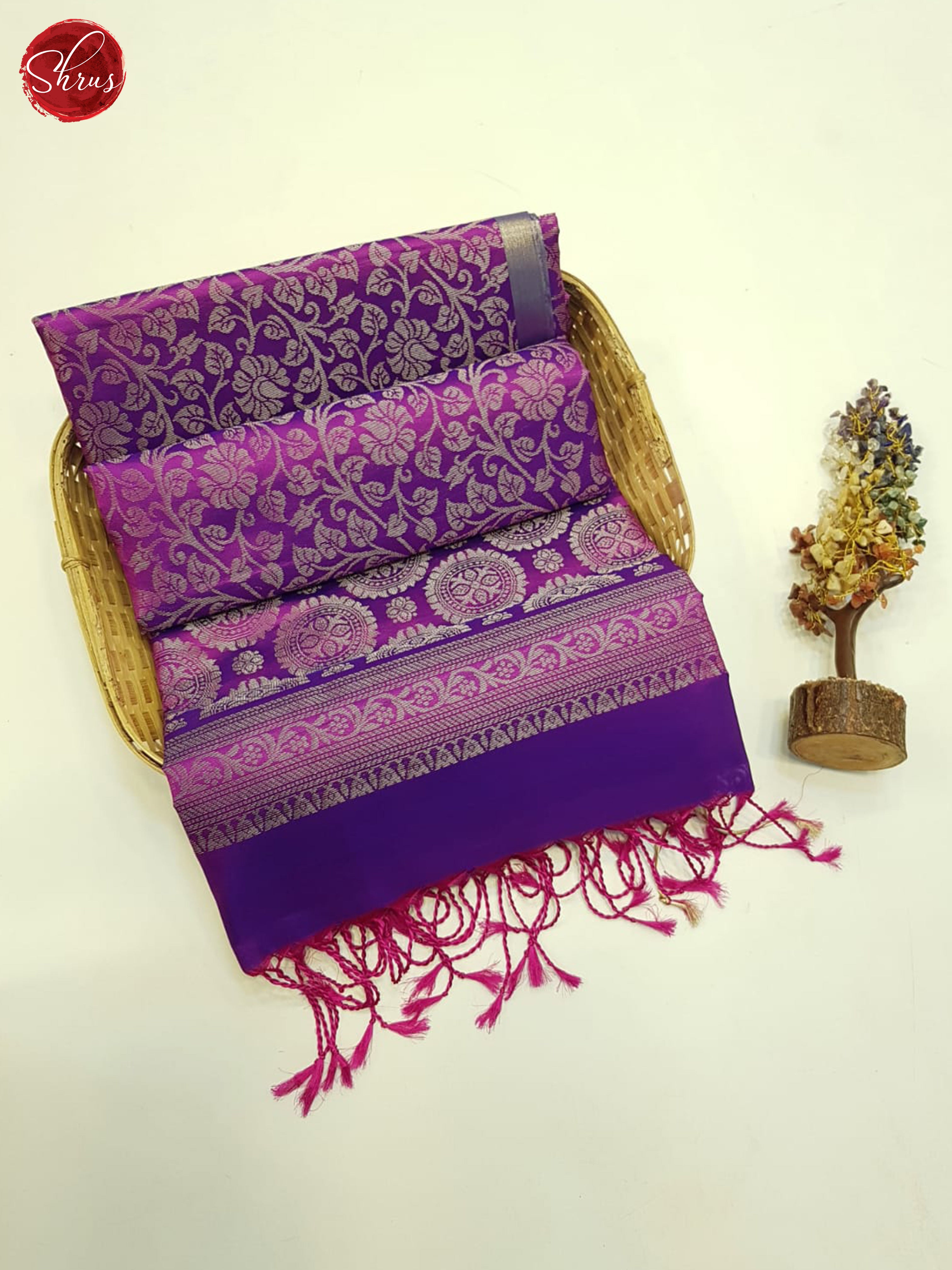 Purple(Single Tone)- Soft Silk Saree - Shop on ShrusEternity.com