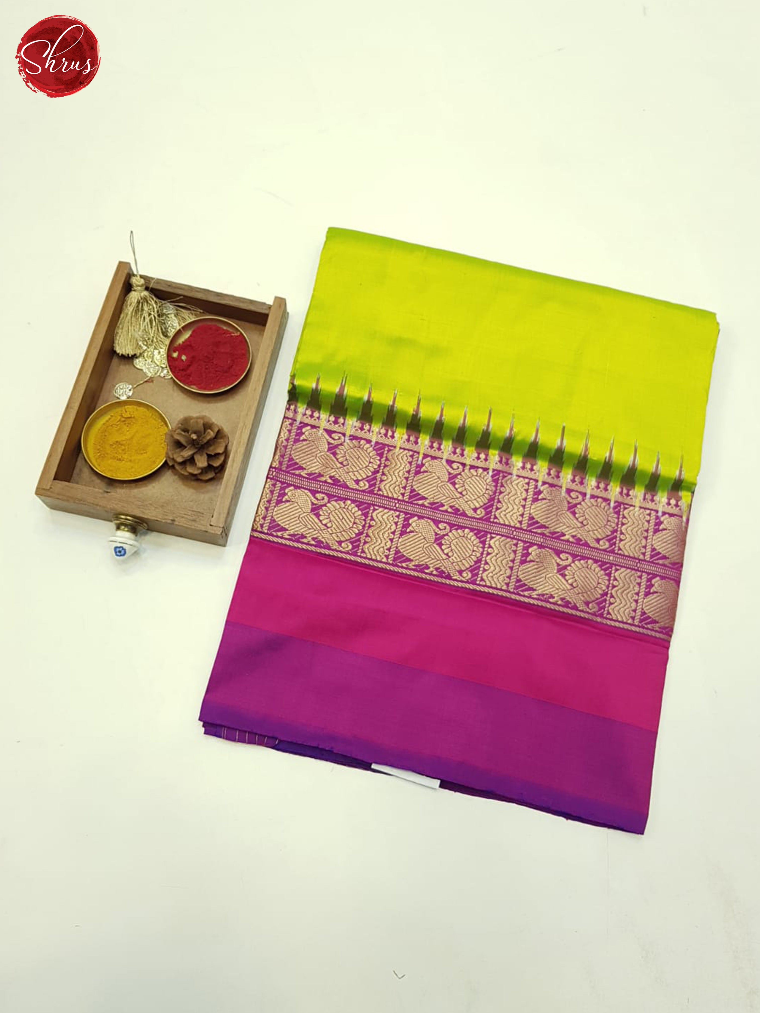 Green And Purple-Ikkat Silk Saree - Shop on ShrusEternity.com