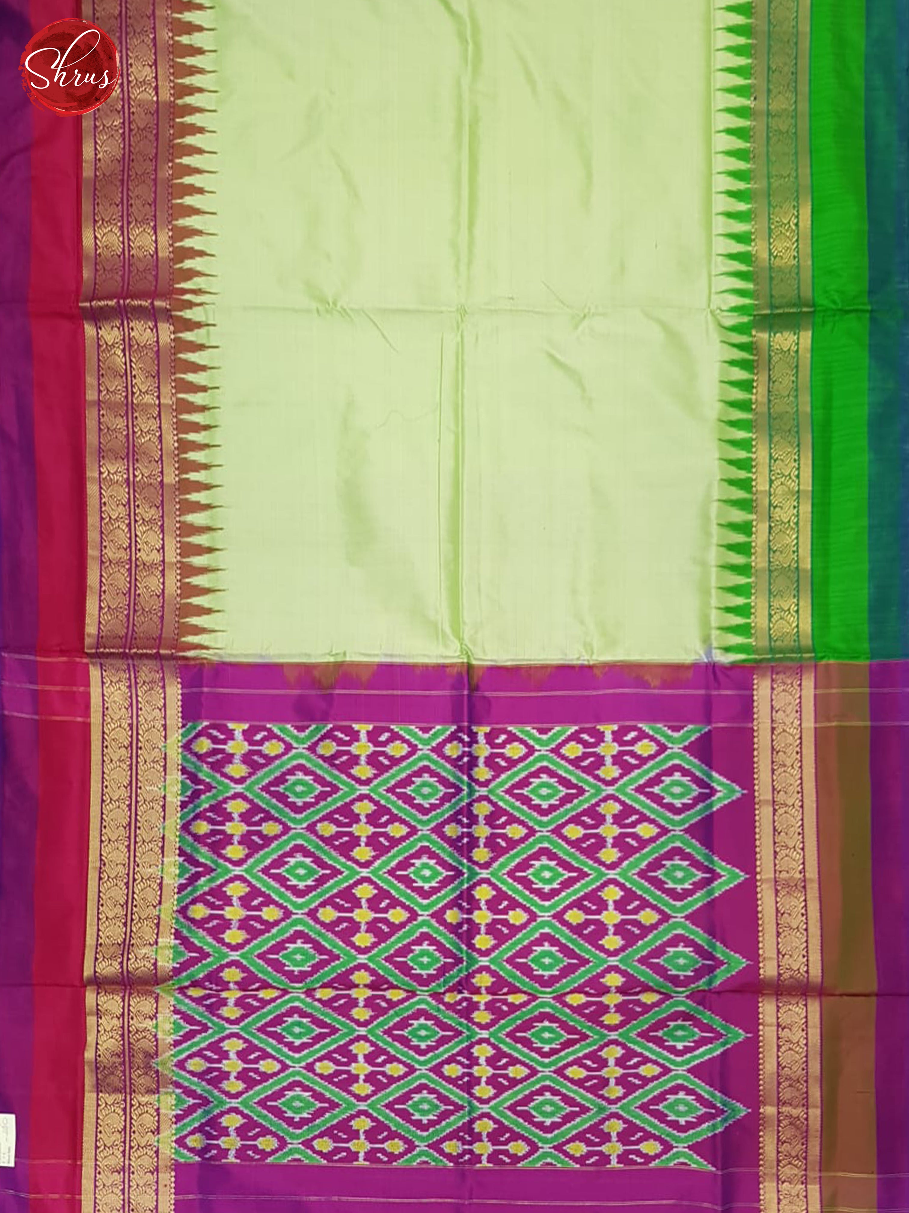 Pista Green And Purple- Ikkat Silk Saree - Shop on ShrusEternity.com