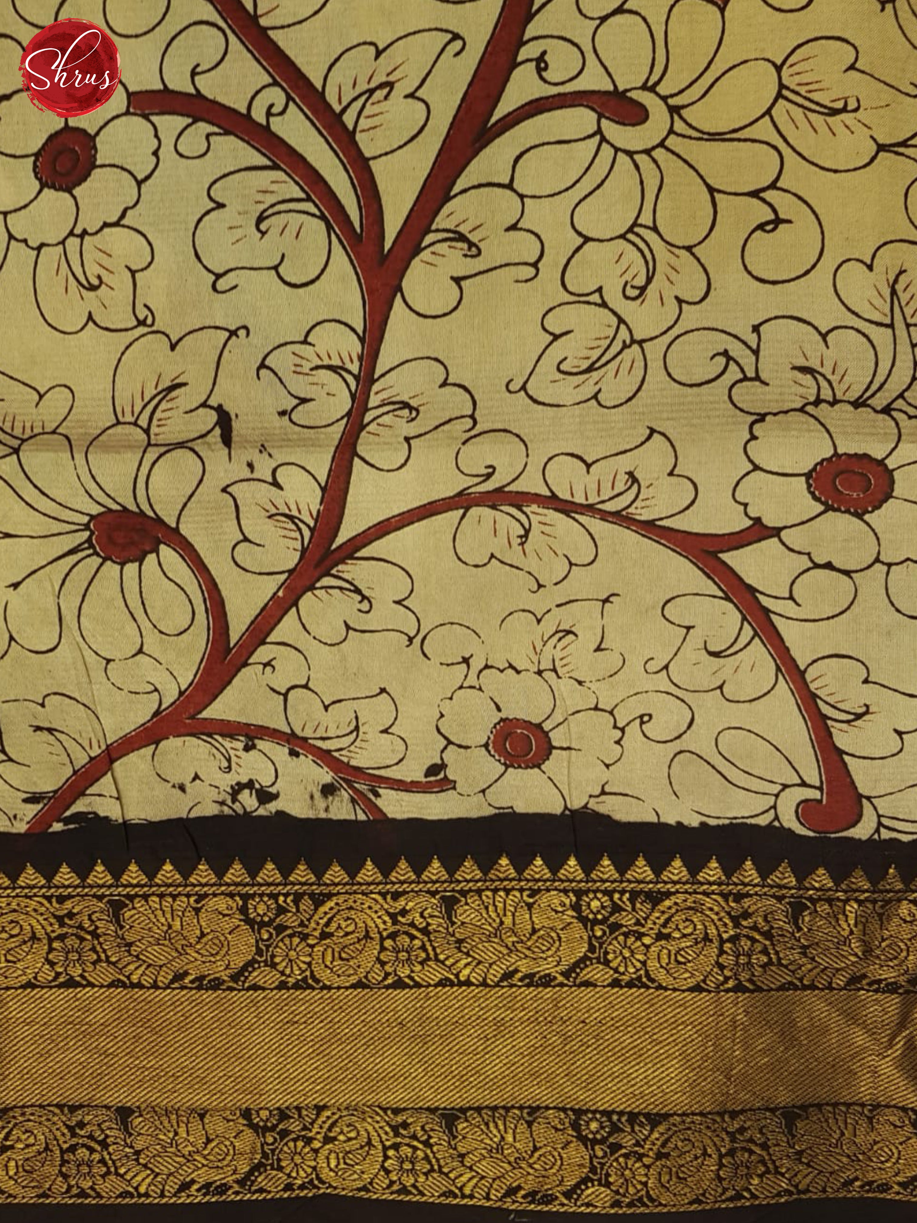 Cream And Black- Kalamkari Saree - Shop on ShrusEternity.com