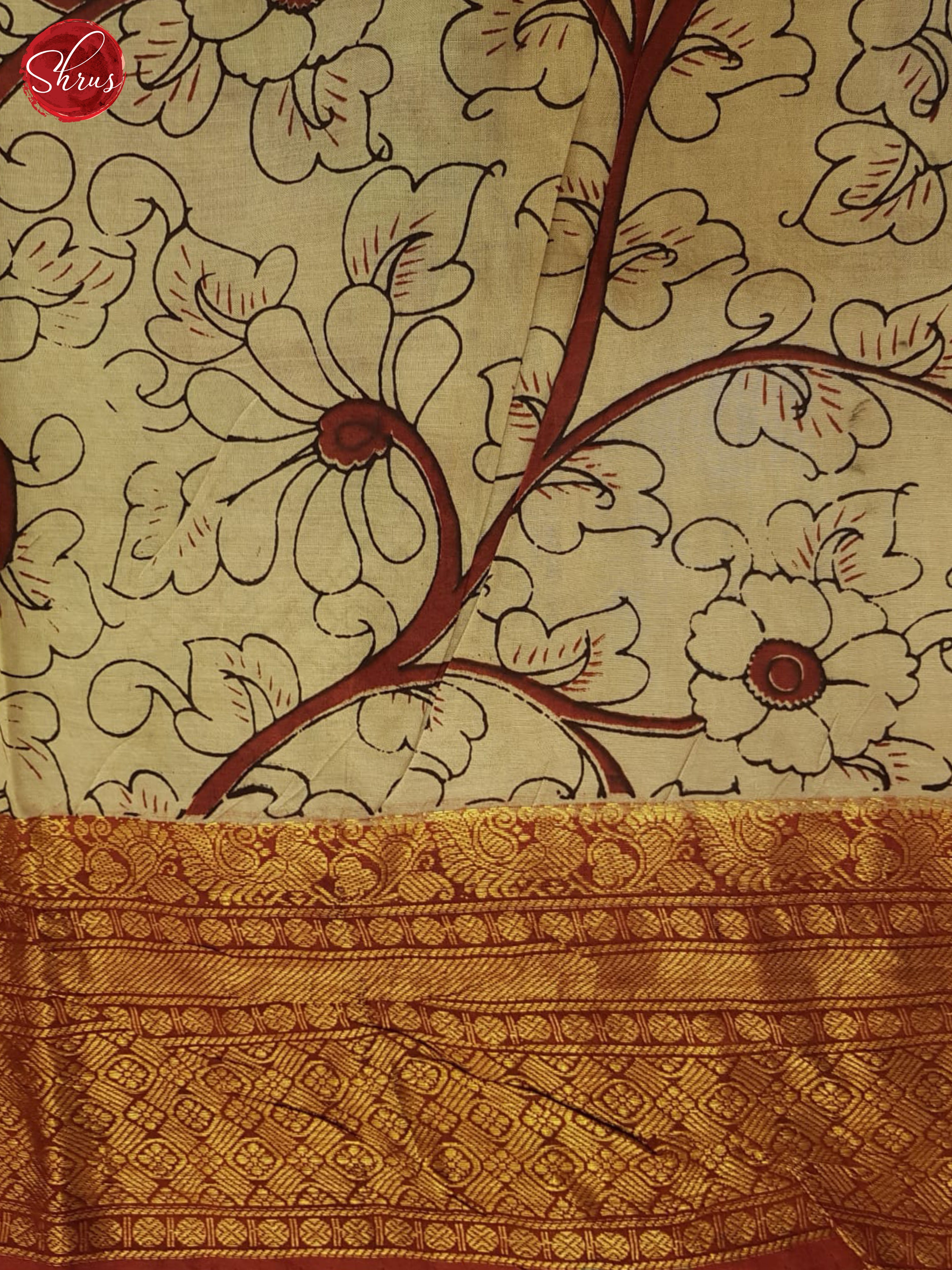 Black And Cream- Kalamkari Saree - Shop on ShrusEternity.com