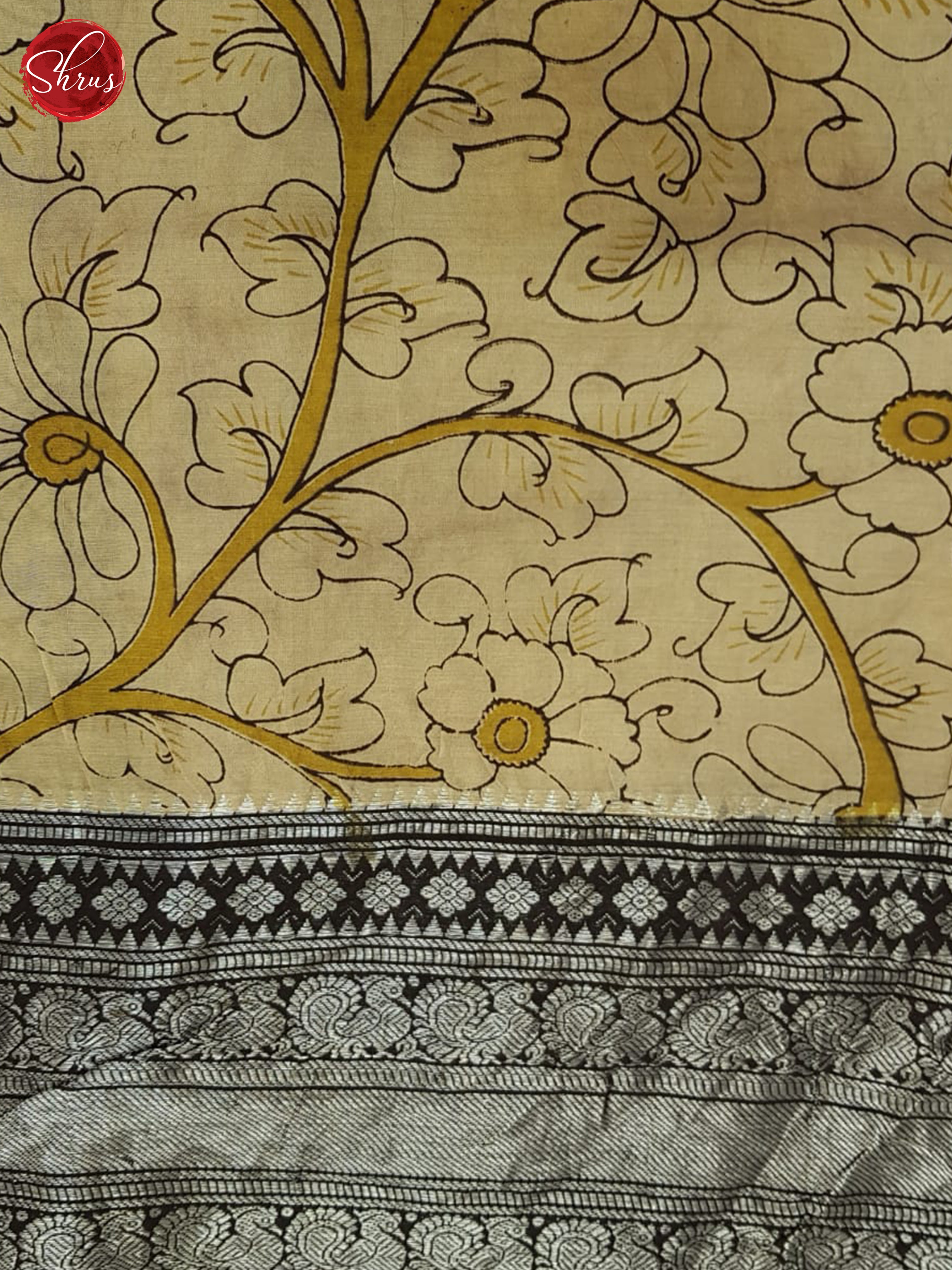 Mustard And Black- Kalamkari Saree - Shop on ShrusEternity.com