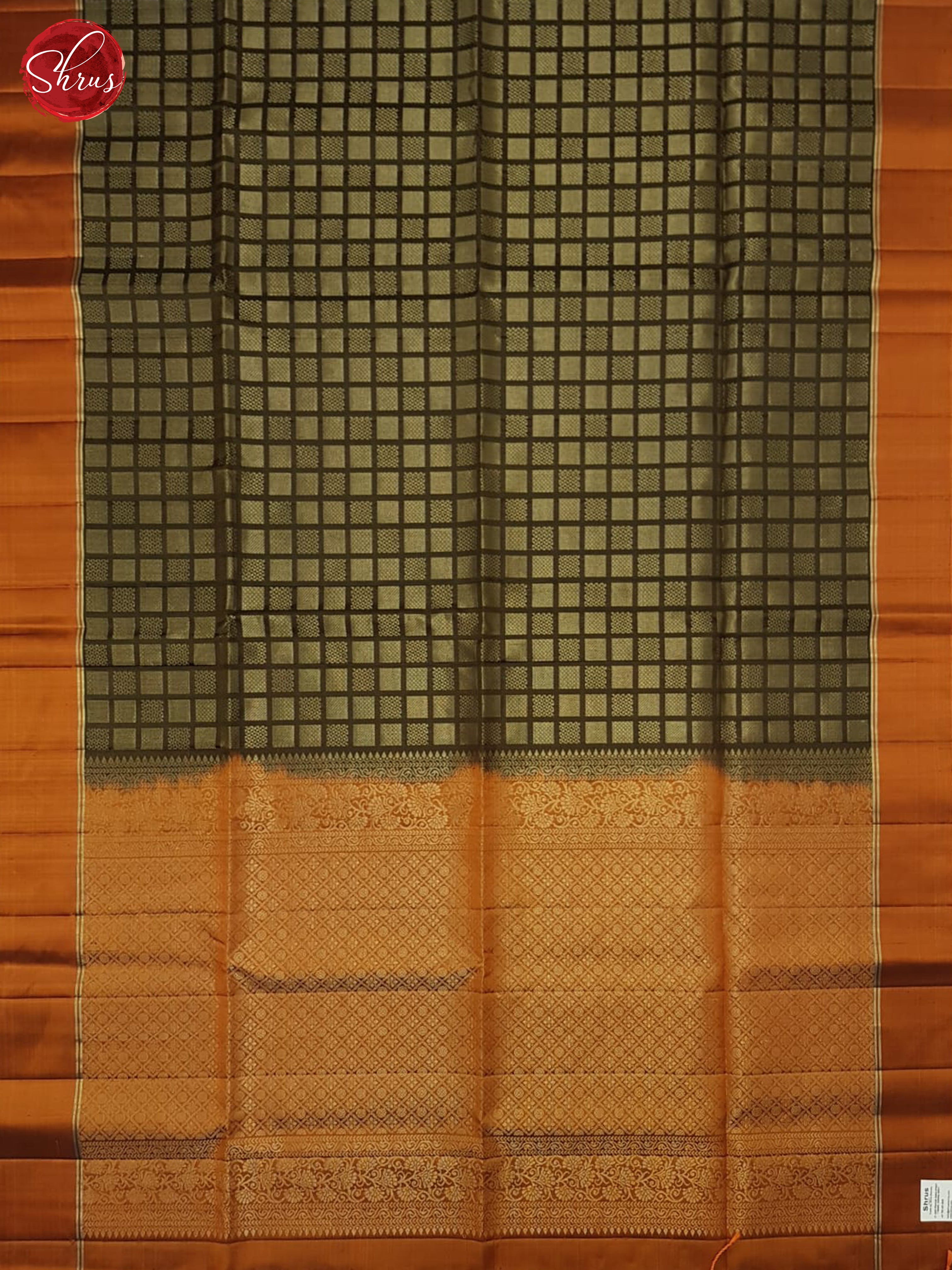 Brown And Brick Orange- SOft Silk Saree - Shop on ShrusEternity.com