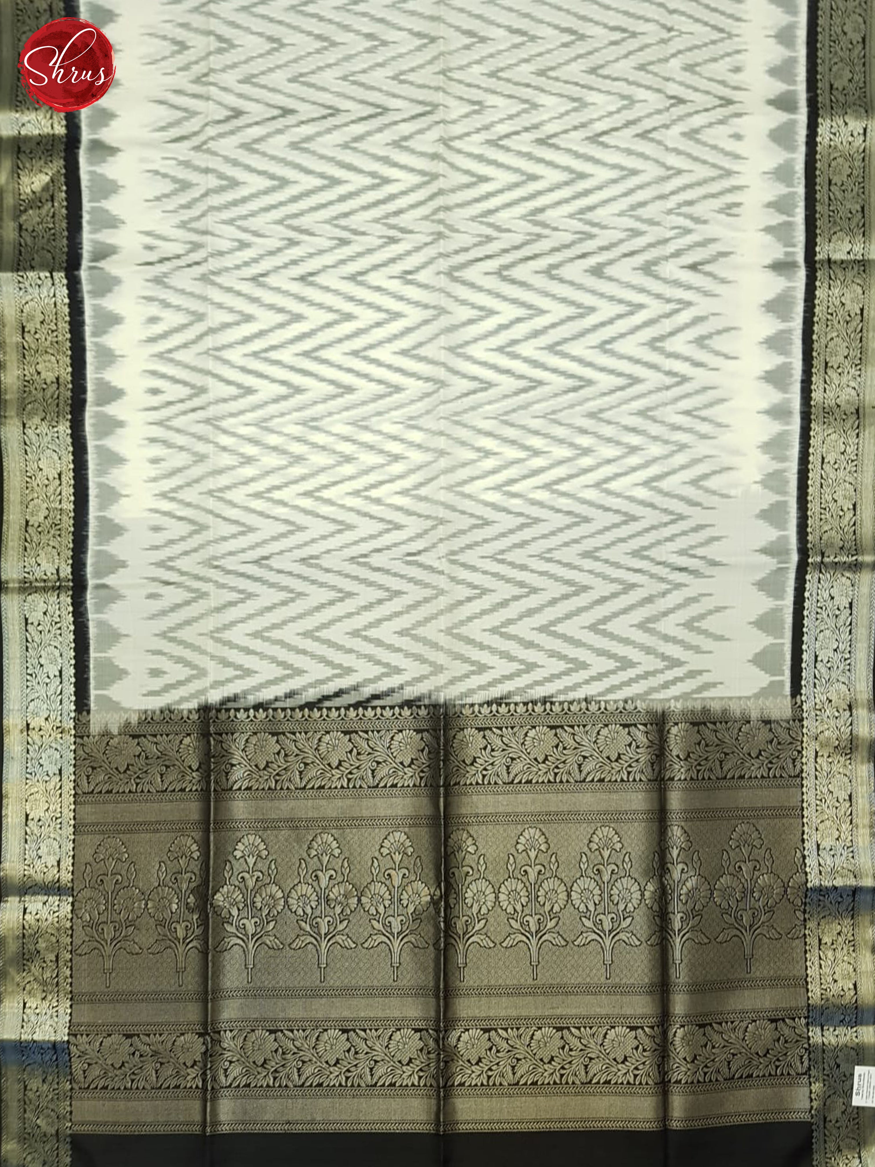 Cream And Black-Soft Silk Saree - Shop on ShrusEternity.com