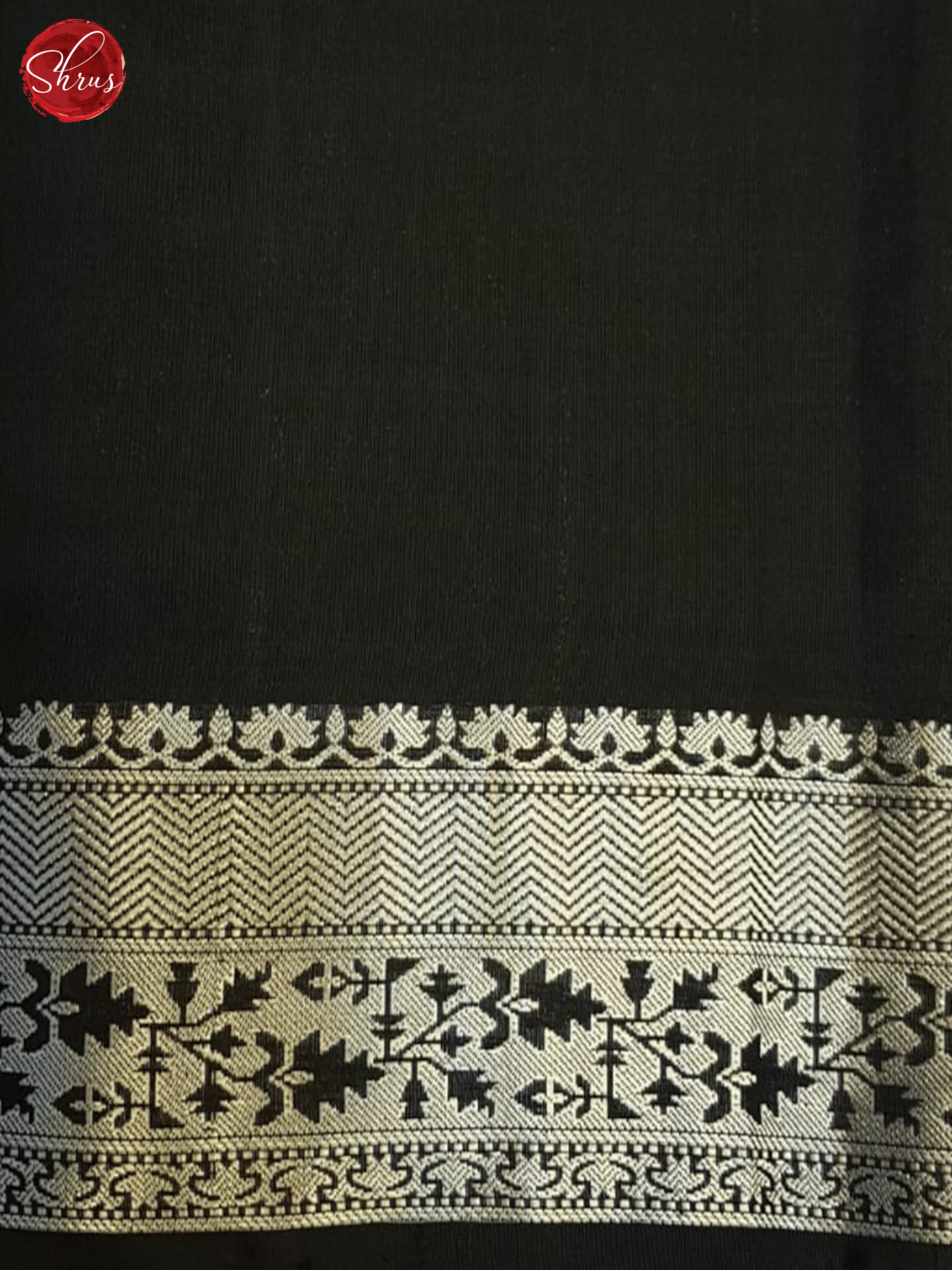 Cream And Black- Soft Silk Saree - Shop on ShrusEternity.com