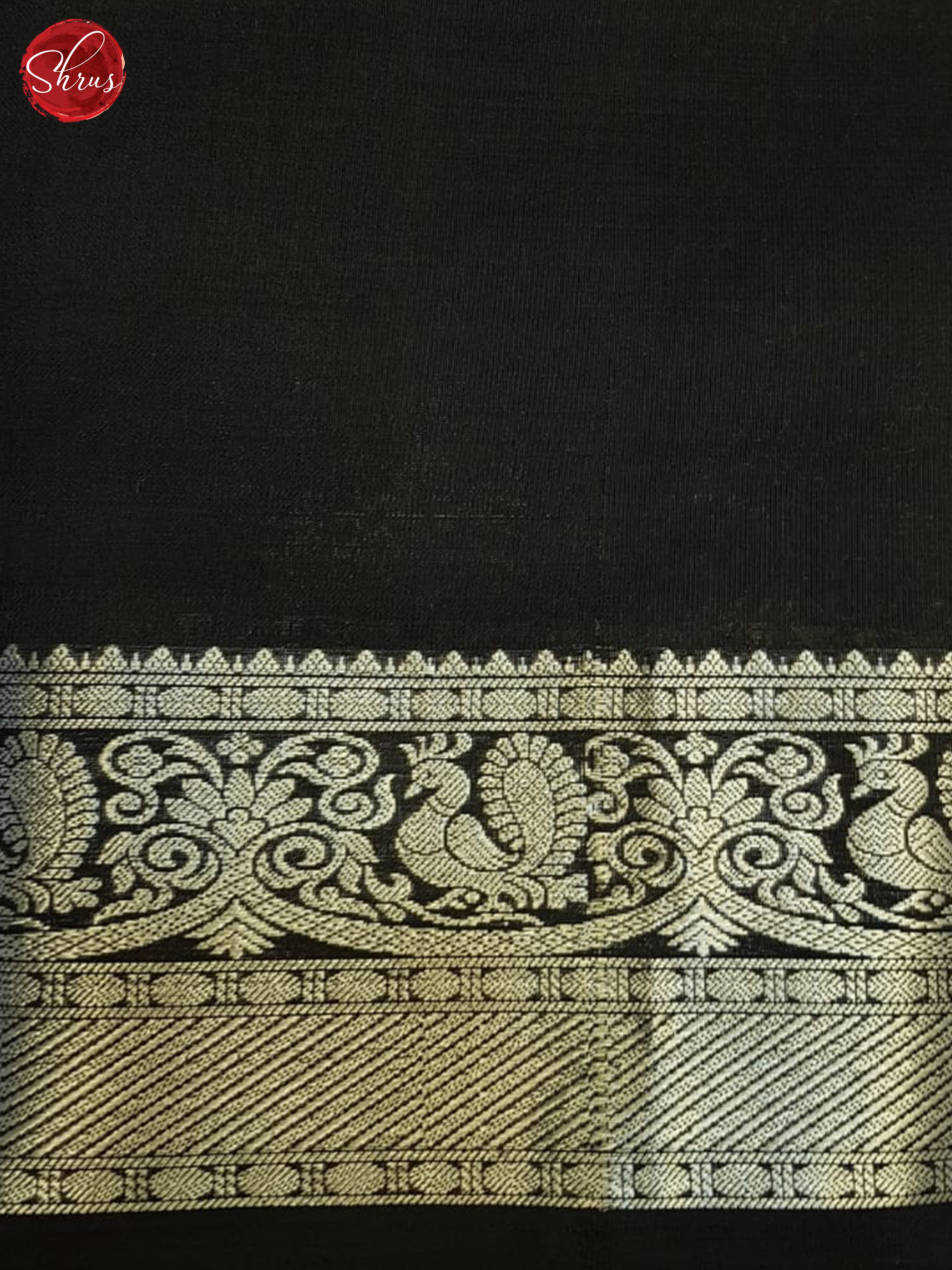 Cream And Black- Soft Silk Saree - Shop on ShrusEternity.com