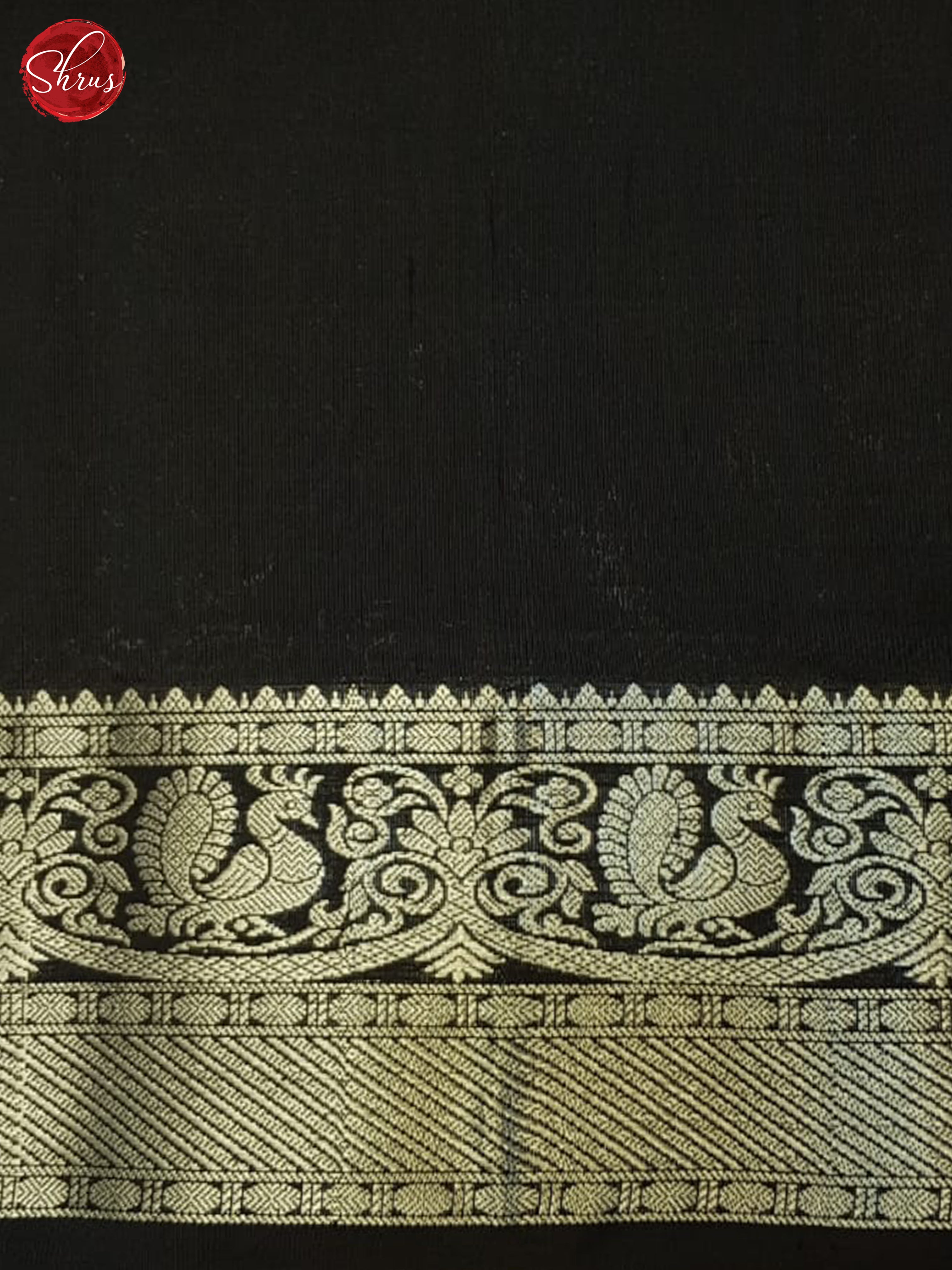 Cream And Black- Soft Silk Saree - Shop on ShrusEternity.com