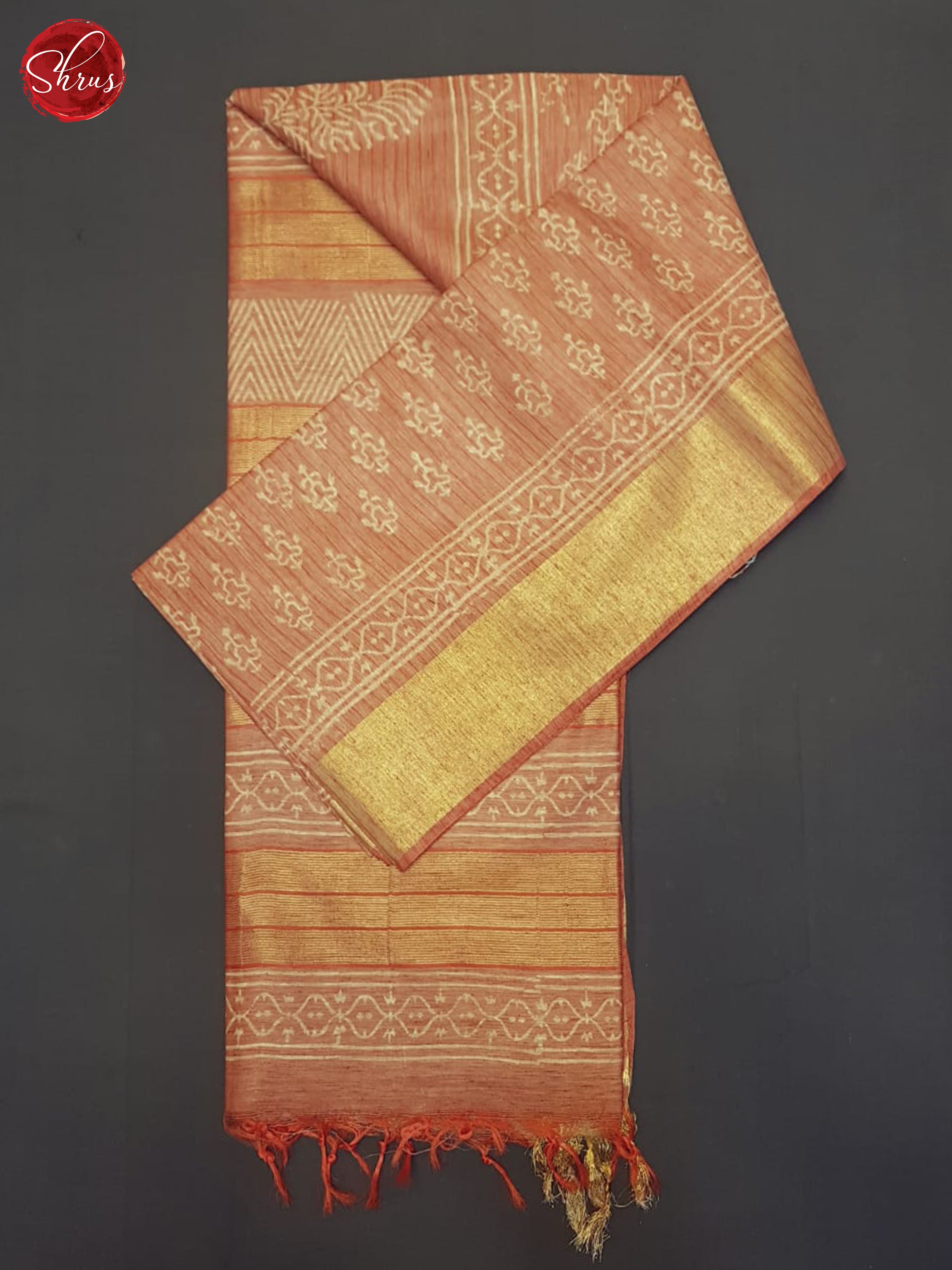 Orange(Single Tone)- Semi Gicha Saree - Shop on ShrusEternity.com