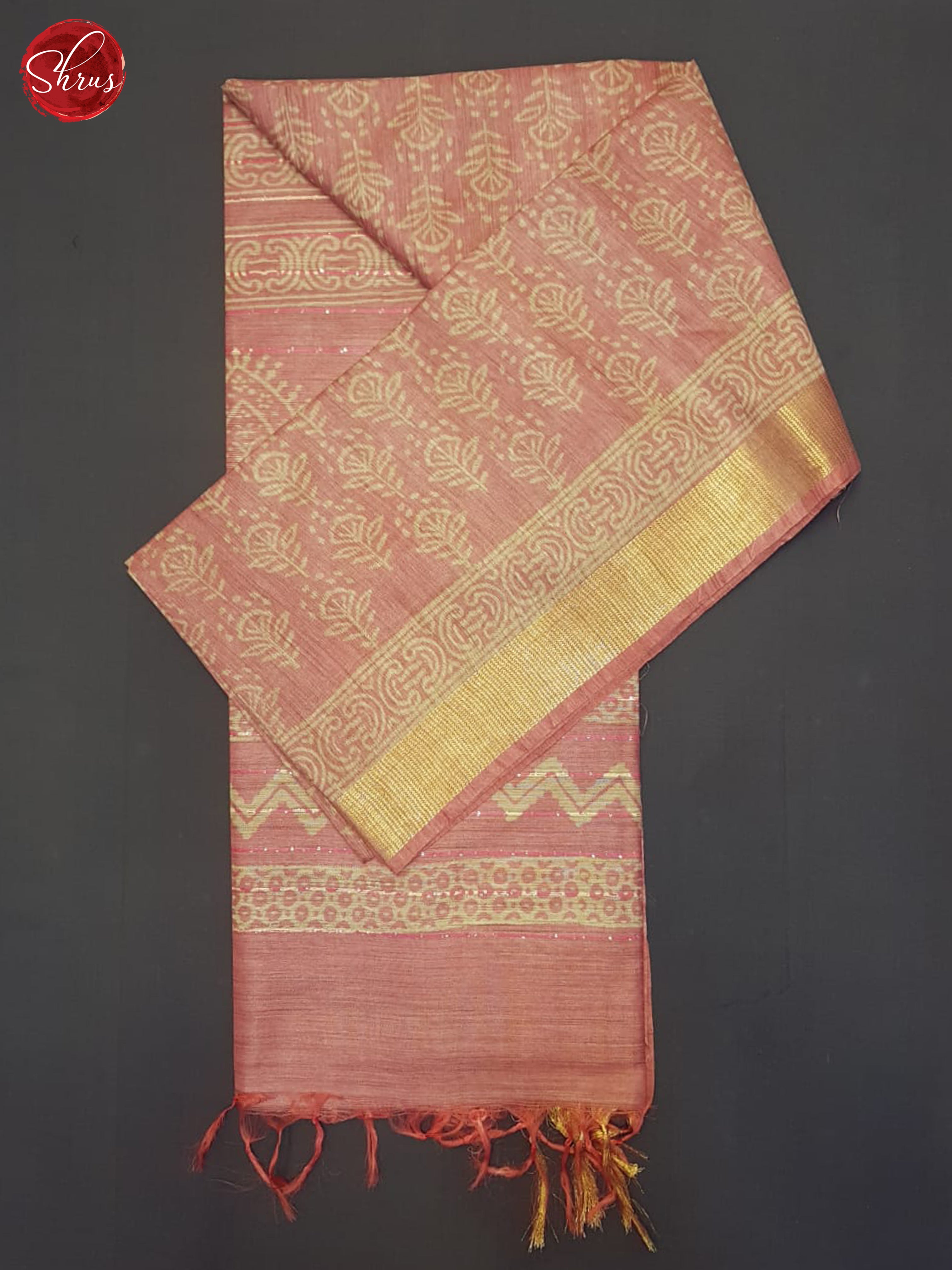 Pink(Single Tone)- Semi Gicha Saree - Shop on ShrusEternity.com