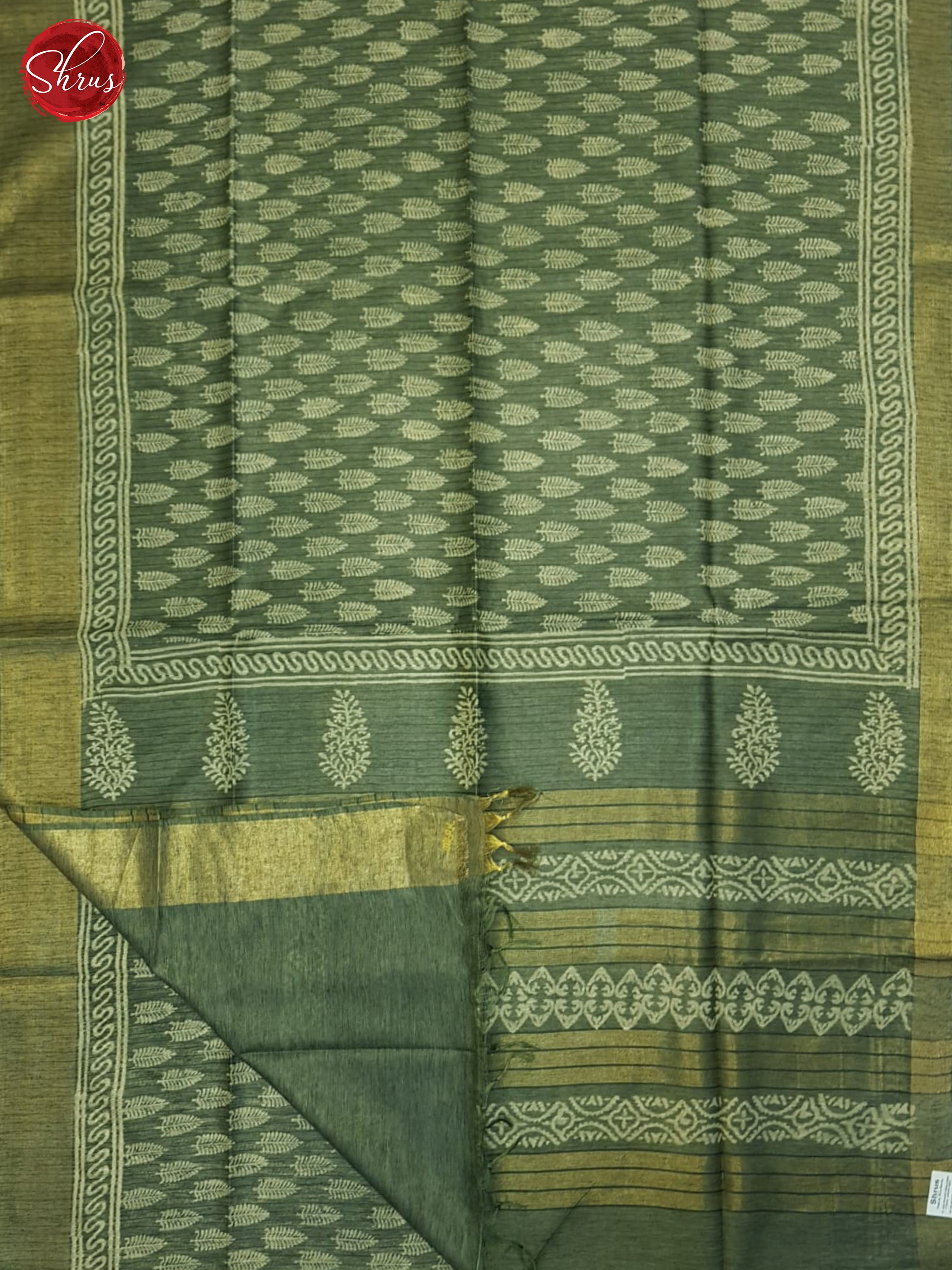 Green(Single Tone)- Semi Gicha Saree - Shop on ShrusEternity.com