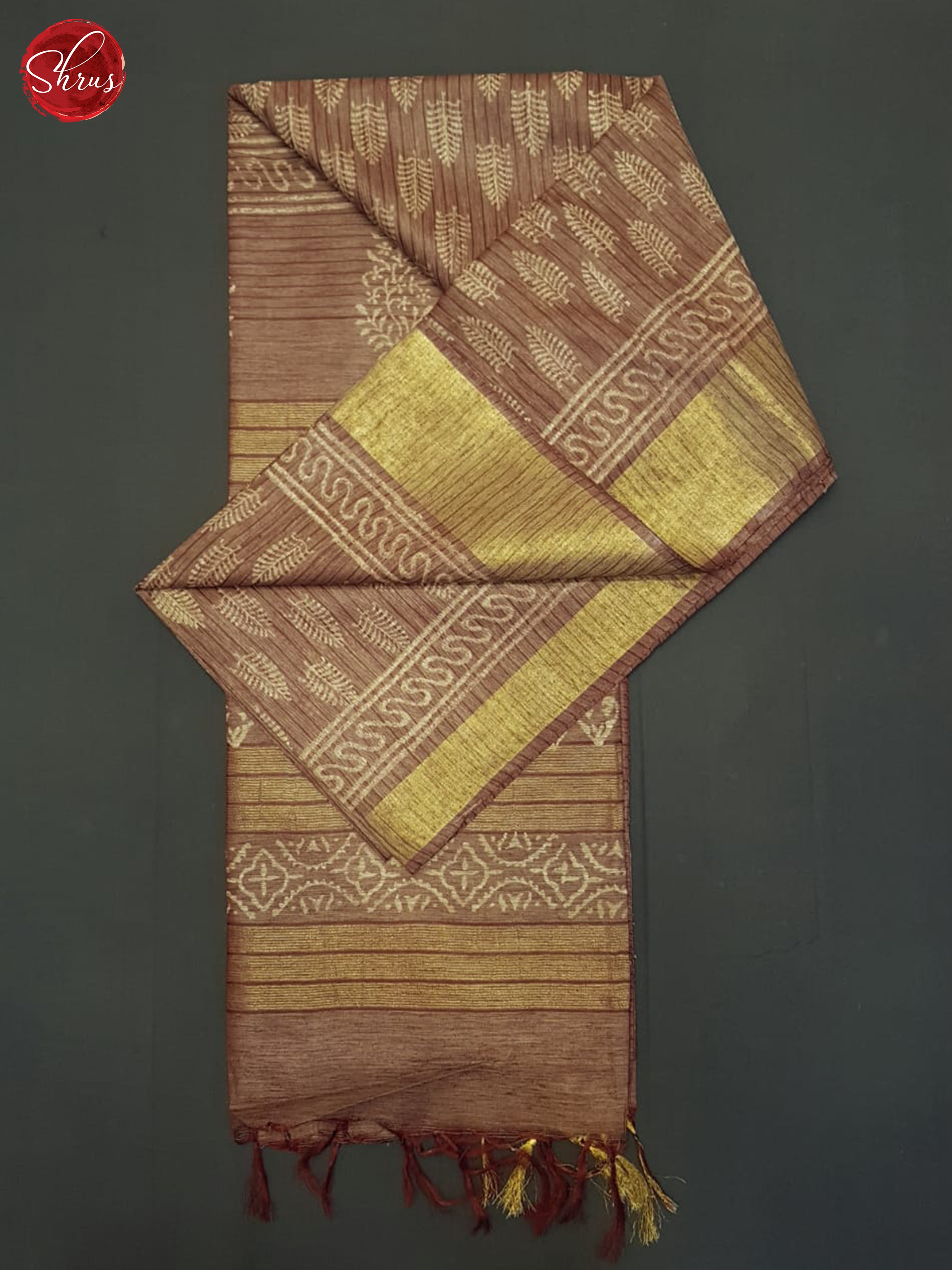 Brown(Single Tone)- Semi Gicha Saree - Shop on ShrusEternity.com