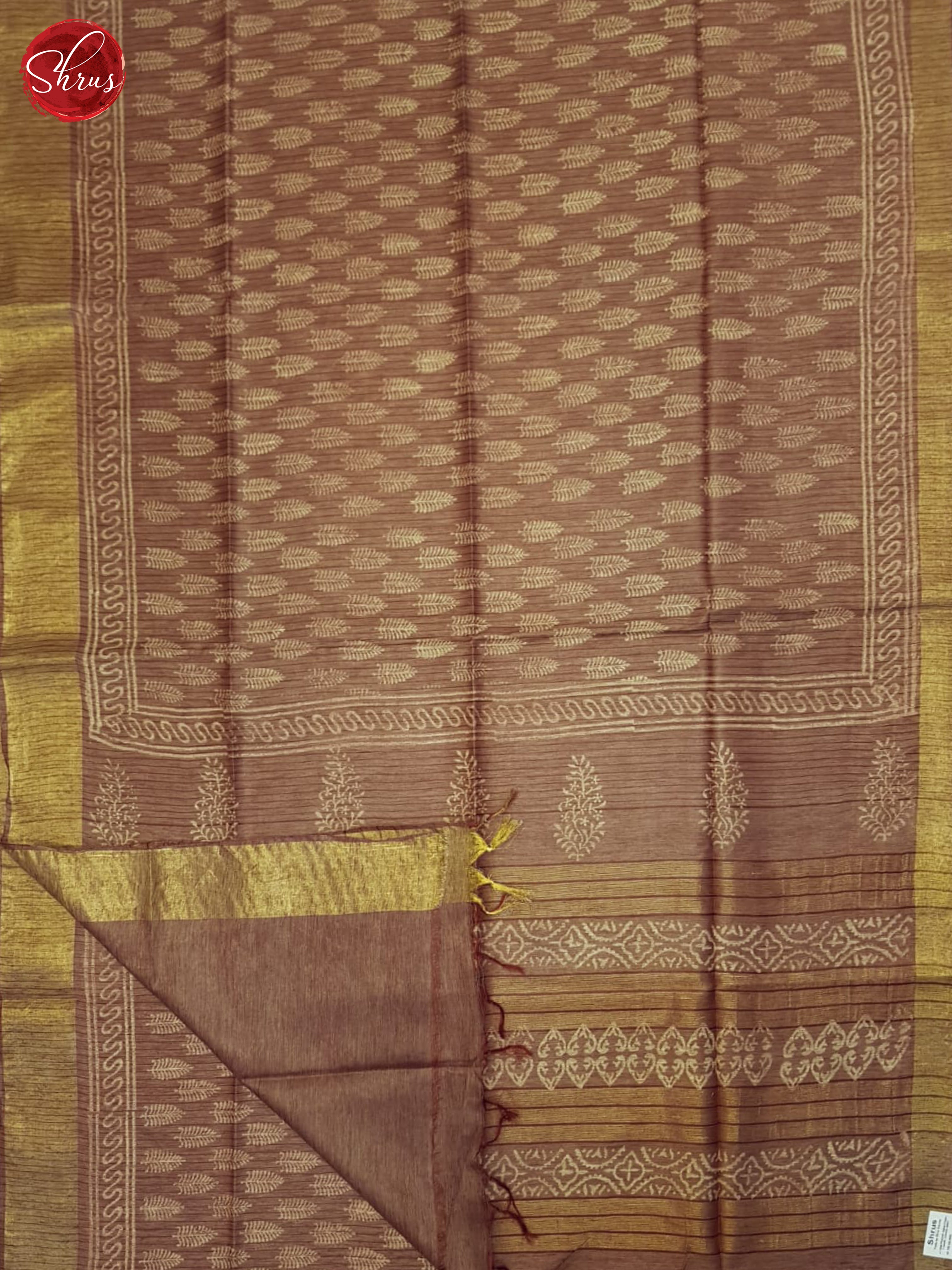 Brown(Single Tone)- Semi Gicha Saree - Shop on ShrusEternity.com